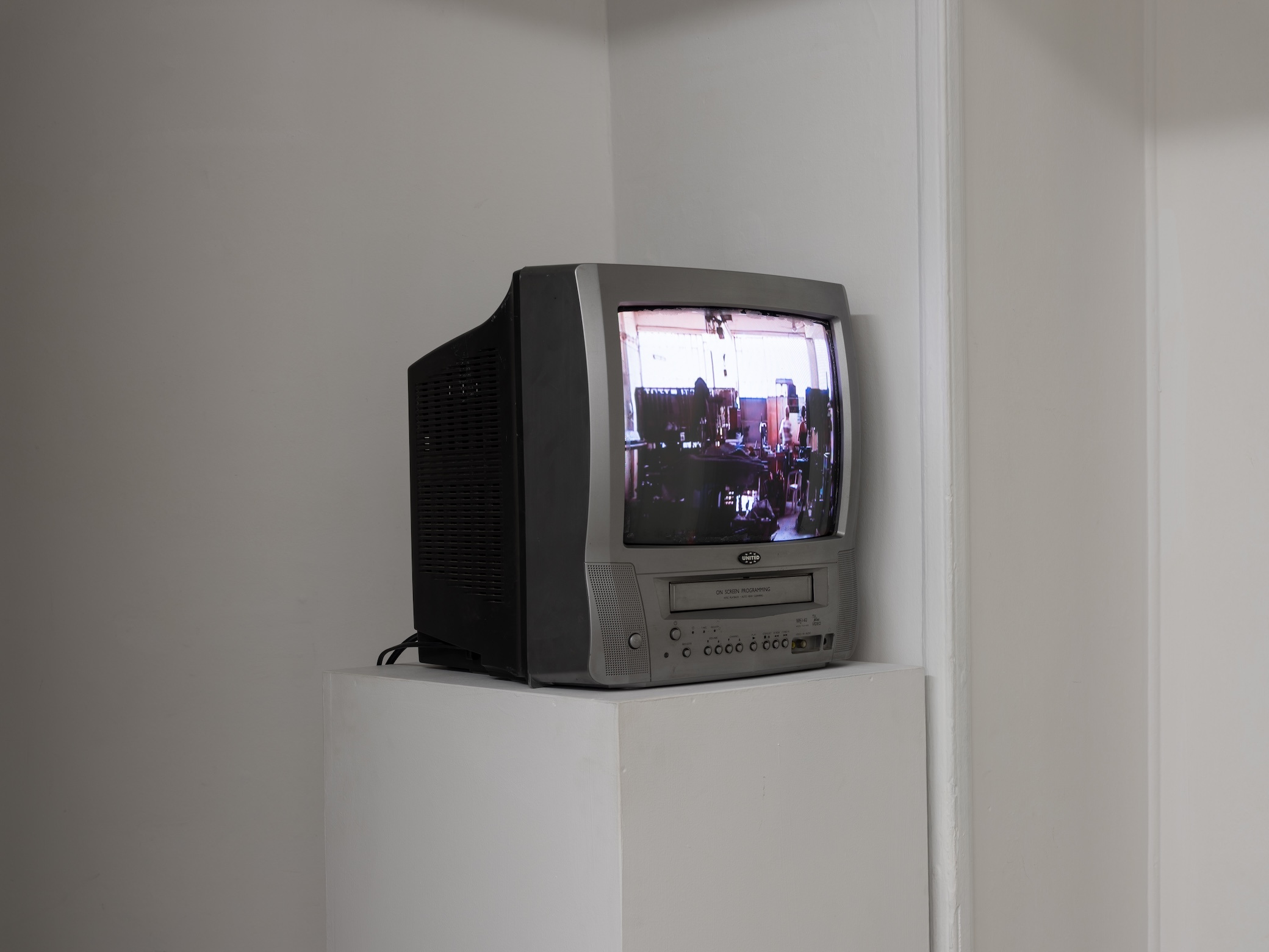 Nikolas Ventourakis, Refinements/Βελτιώσεις , 2025, SD Video from Hi8 Tapes, CRT Screen, Stereo Sound, Duration 25’00’’, Courtesy the artist and Callirrhoë, Athens