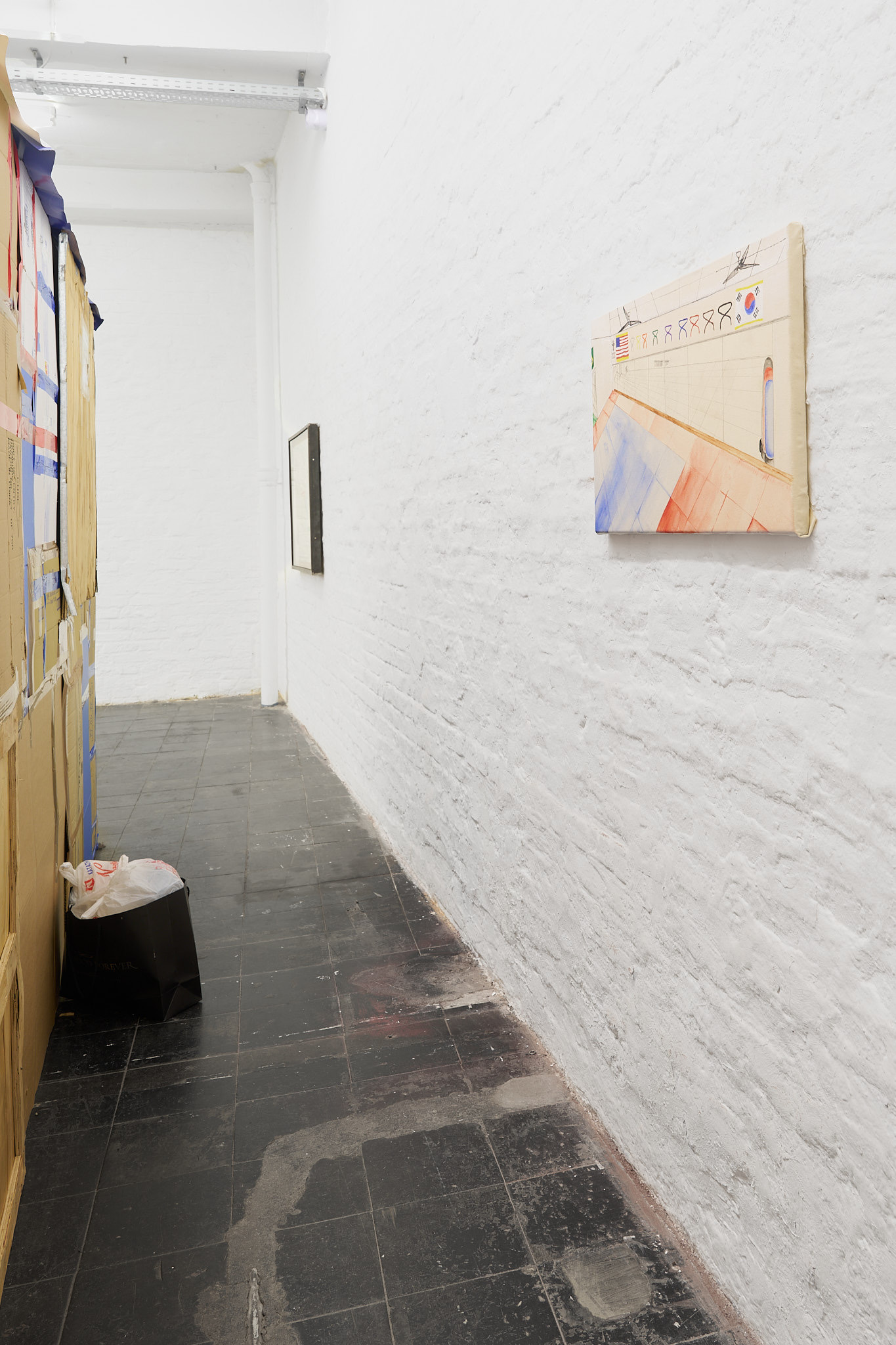 Dojo1(untitled), 2025, acrylic paint, graphite on canvas, 42 x 75cm