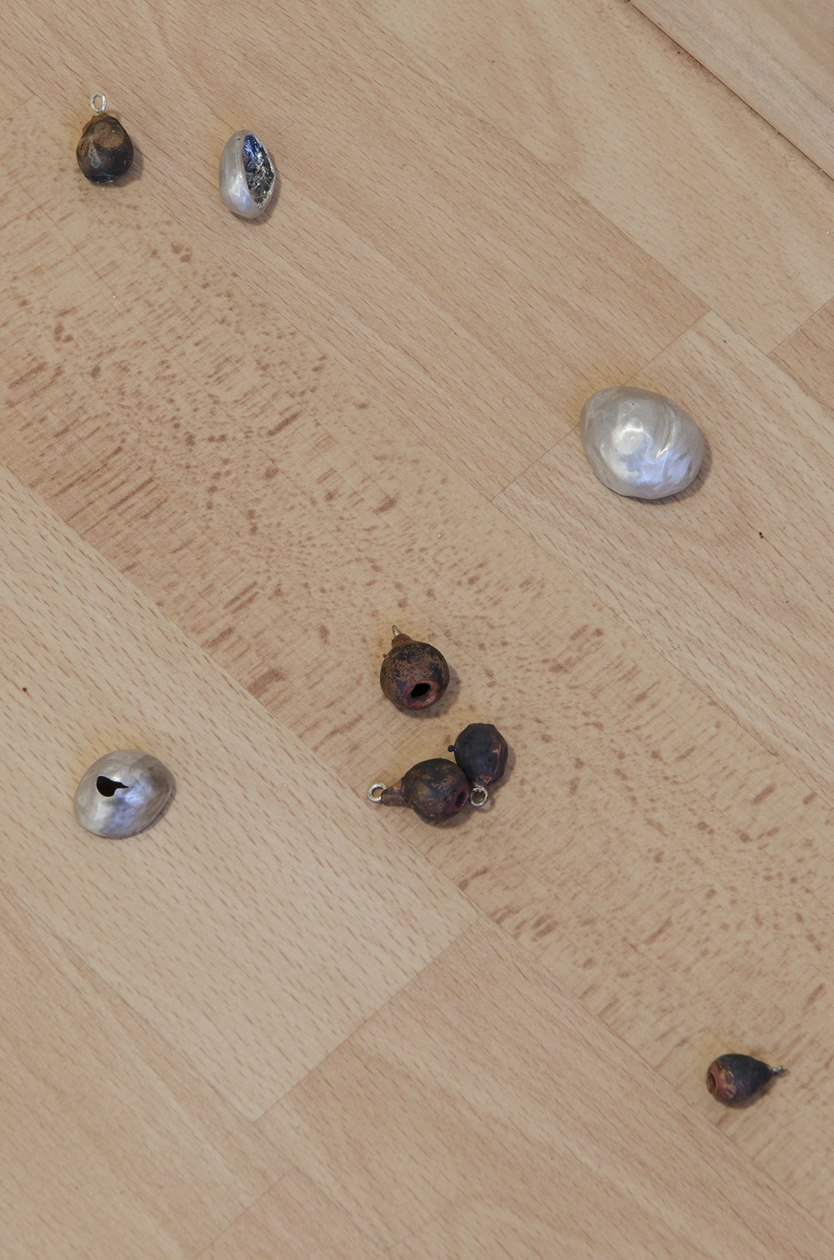 exhibition detail, 2025, ceramics, metal