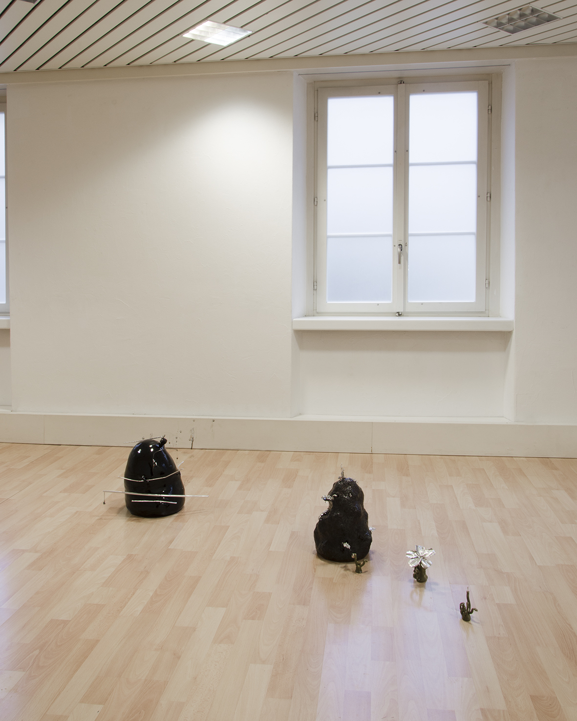 exhibition detail, 2025, ceramics, metal