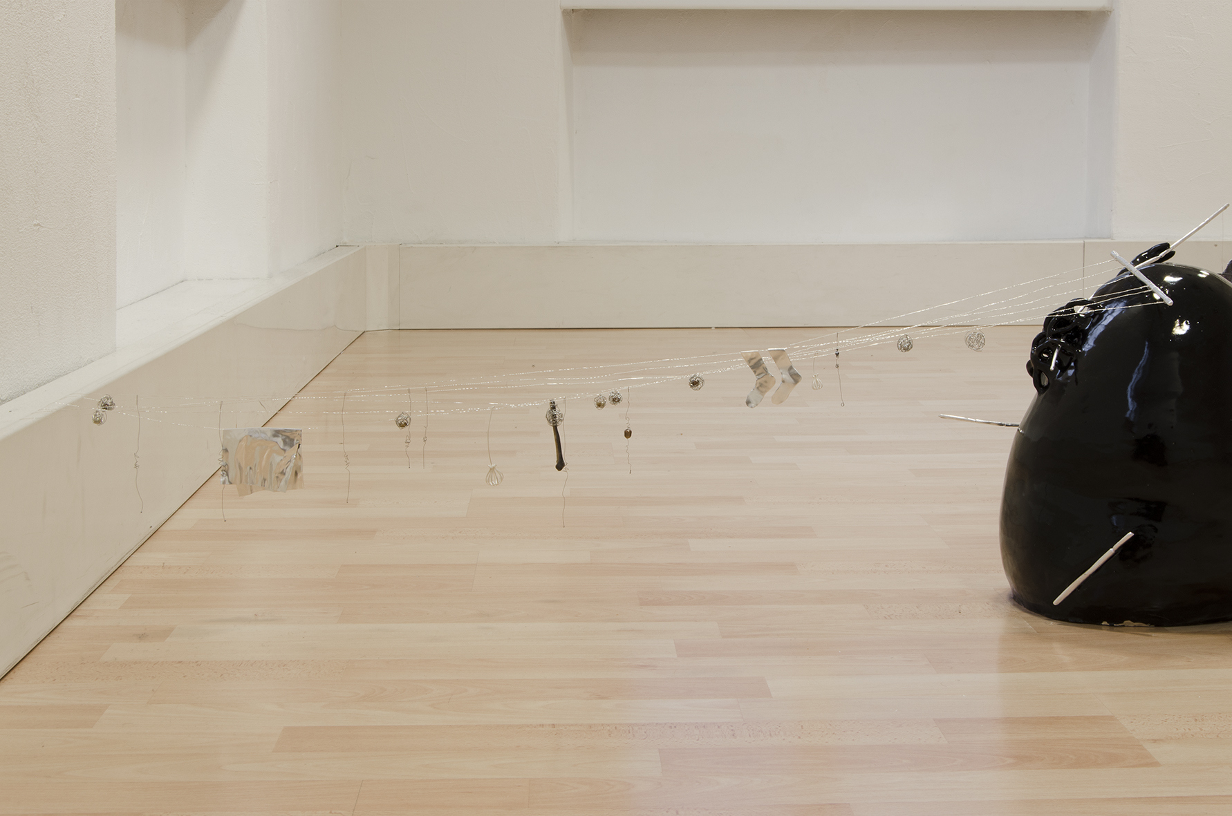 exhibition detail, 2025, ceramics, metal