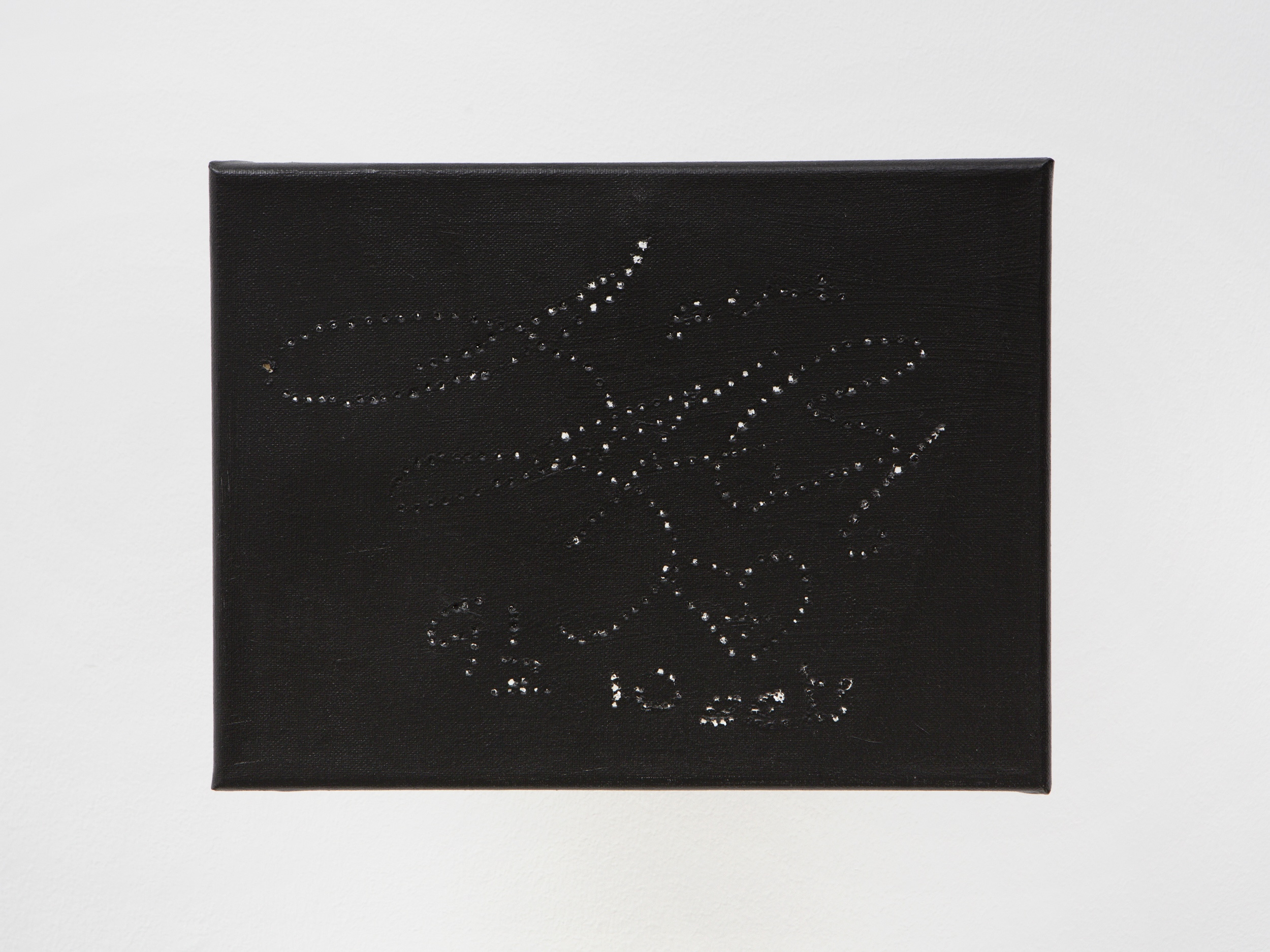 Valentina Vaccarella, Ingeborg Day, 2025. Acrylic and holes on canvas. 30.5 x 23 cm