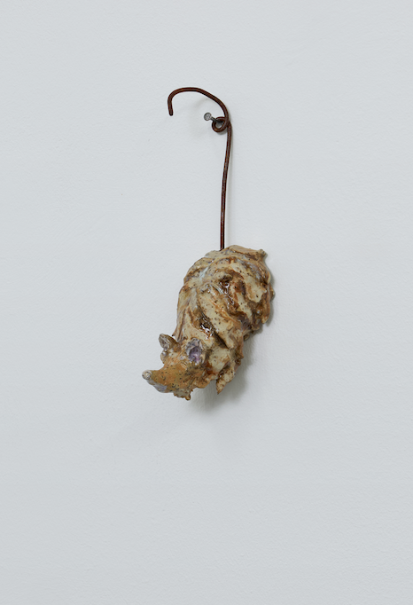 Gerrit Frohne-Brinkmann, Mammoth Mouse V, 2025, Glazed ceramics, steel, 21 x 6 x 9 cm