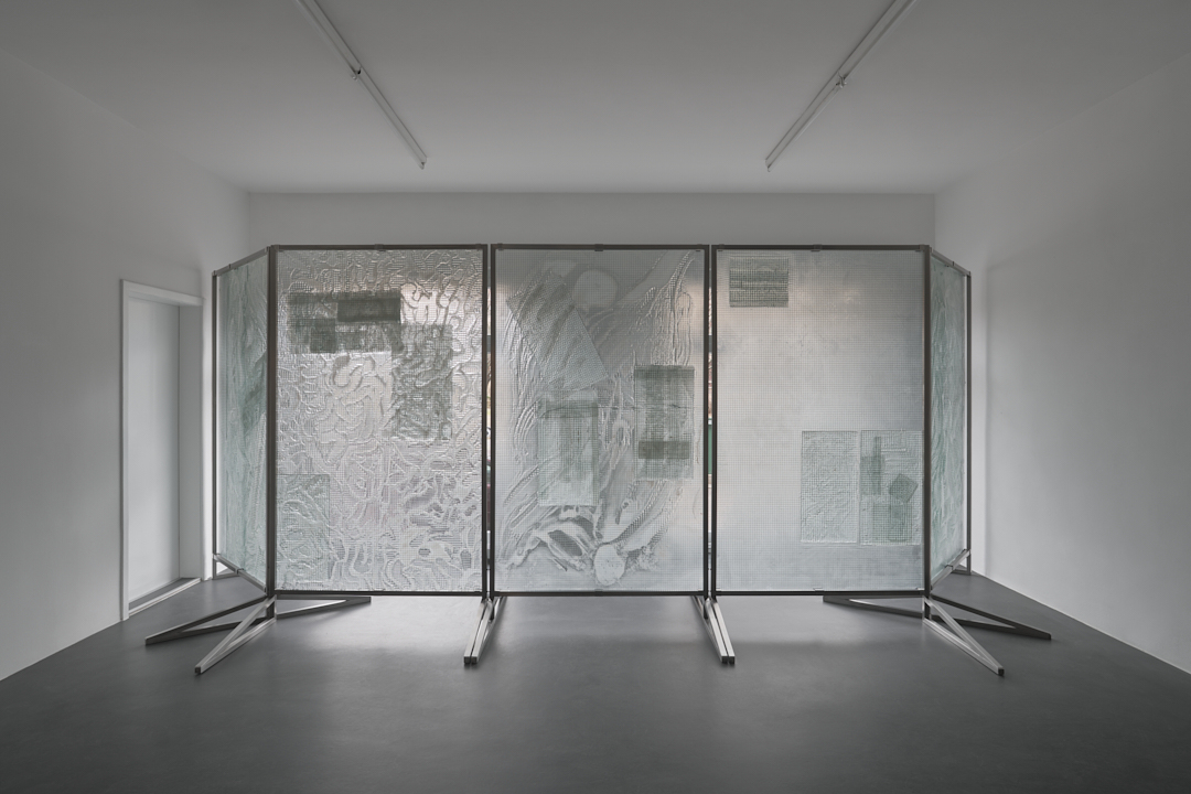 It would have passed in any case, 2025, site-specific installation, glass, stainless steel, 222x557x224 cm