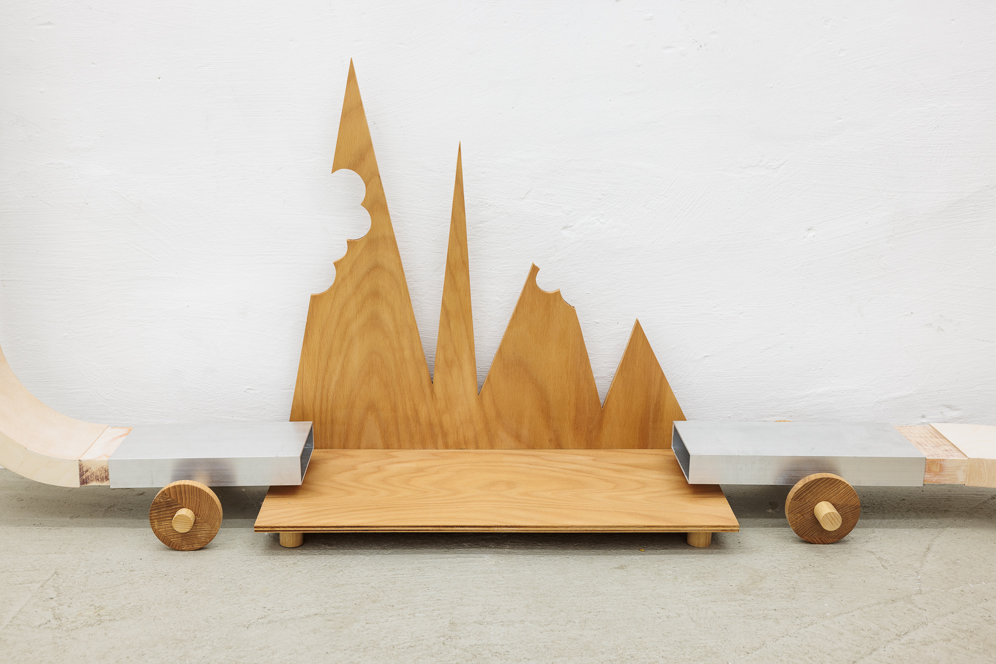 image: work / title and year: a diagram, 2025 / material: beech plywood, beech / dimensions: 56 x 60 x 35 cm