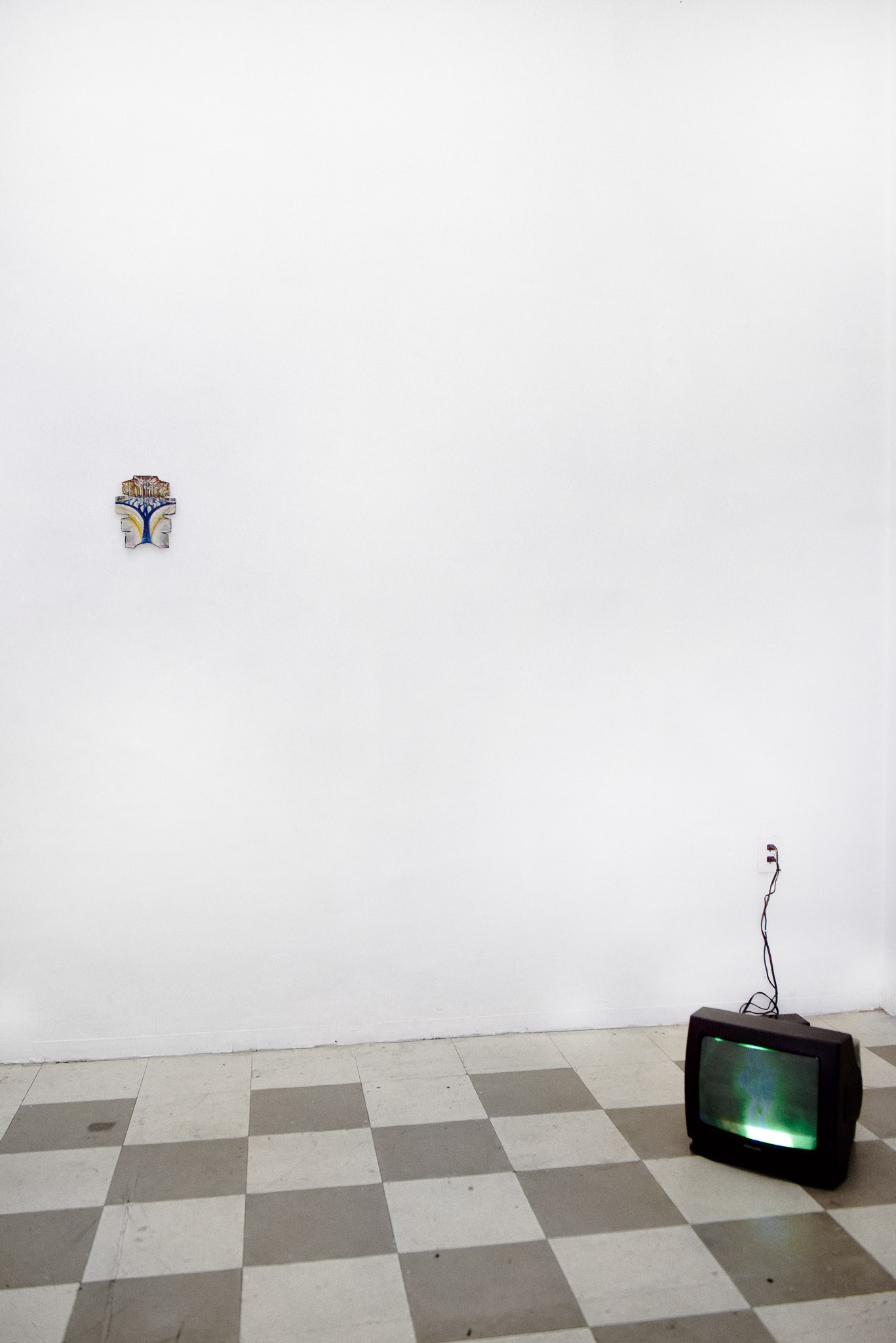 Pascal Schneuwly, "Untitled (Walking Man)", 2026, video, TV, 34 x 36 x 35 cm