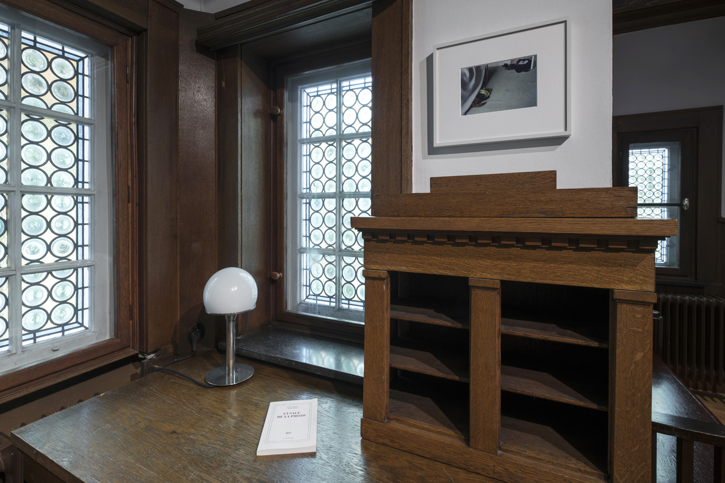 Exhibition view: Annie Ernaux & Marc Marie, Bedroom, End of May – Beginning of June, 2003, C-print, 29 x 36 x 3 cm 