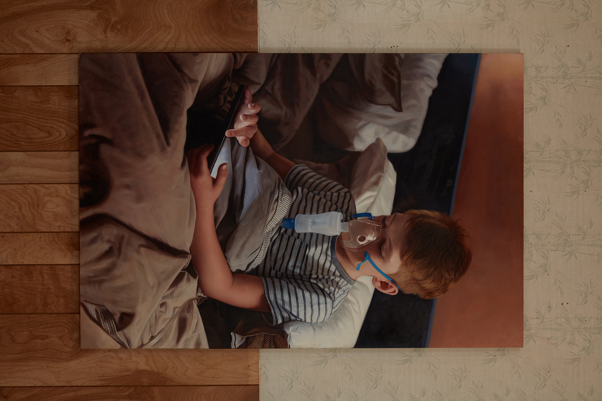 Joseph Klahr - Untitled (CPAP) Oil on canvas, fabricated in Xiamen, Fujian, China 54 x 36 inches 2024