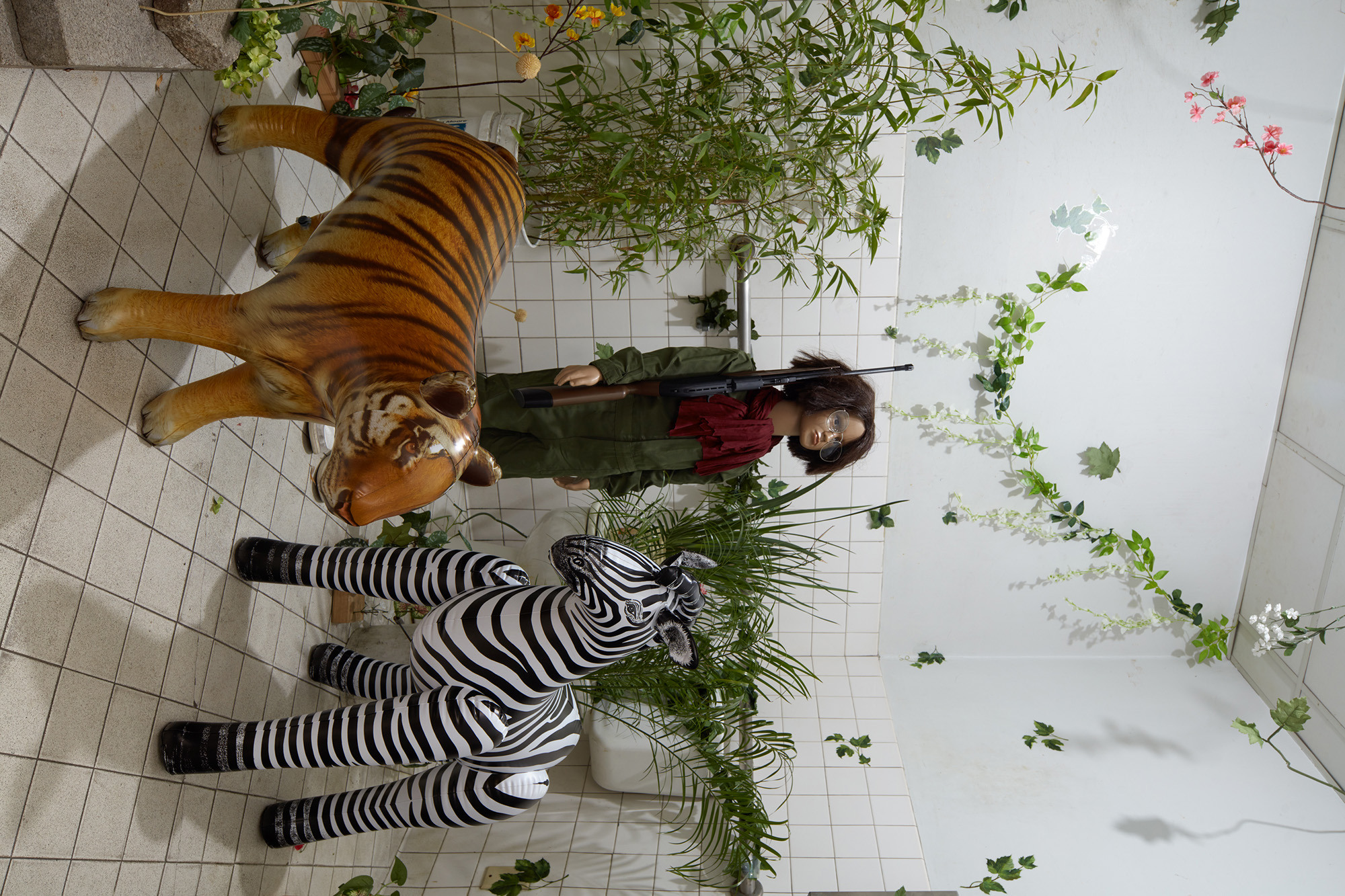 Joseph Klahr - Simone Weil’s Anarcho-syndicalist Group (Spanish Civil War 1936-1939) Child mannequin, synthetic hair, kids boys solid color jumpsuit with pockets 3-14 Y, wildlife safari inflatable animals zebra tiger  Dimensions variable 2025