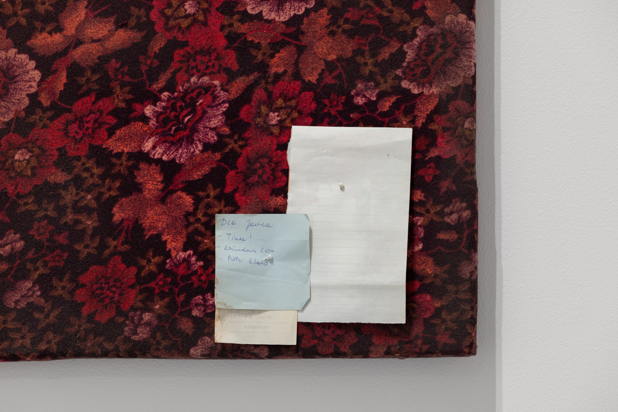 Marta Sundmann, „Untitled” („For Jarek”), artist’s own technique, wood, cardboard, fabric, paper, photographic print, 60 × 154.5 cm