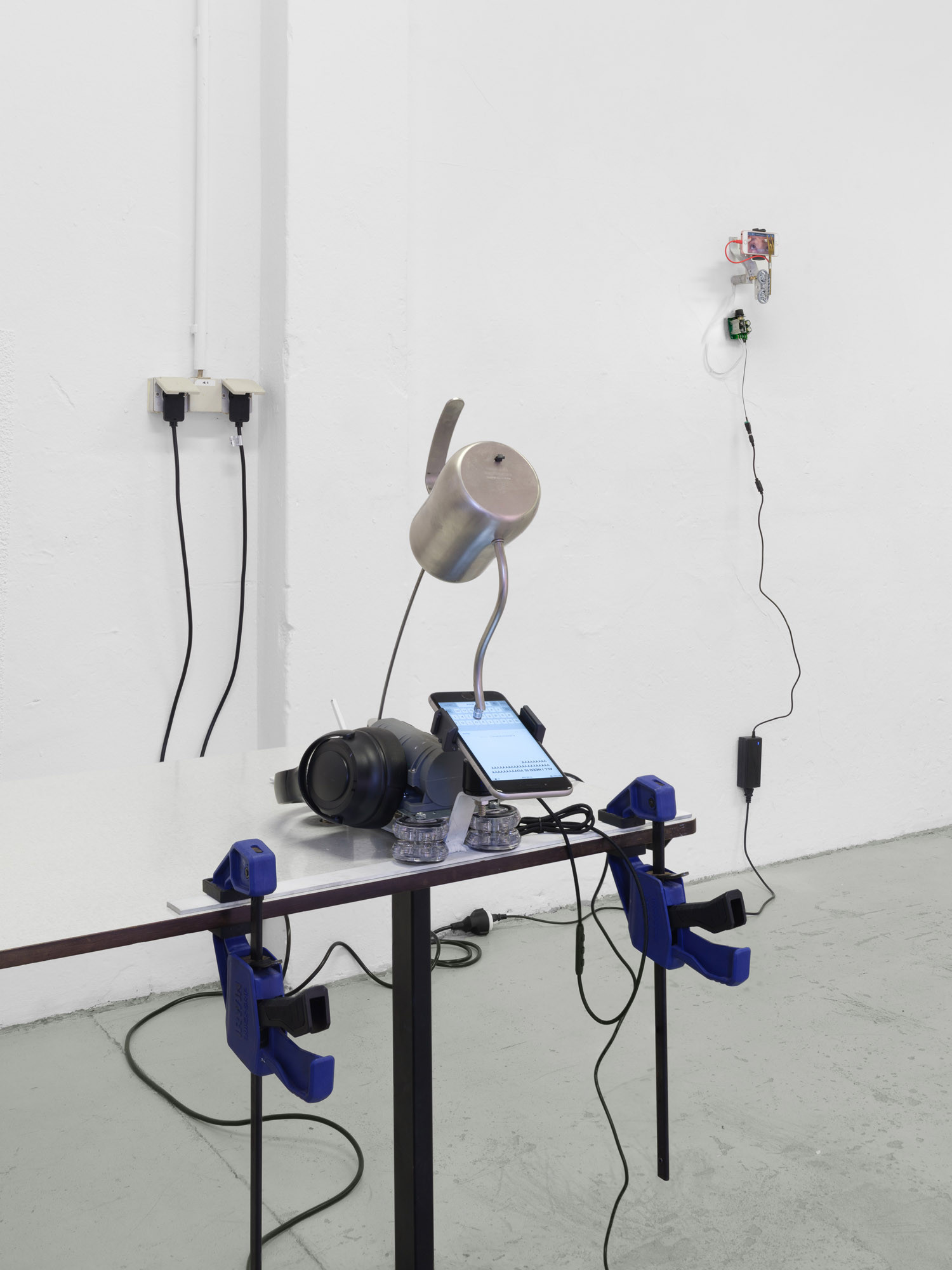 Yehwan Song, All I need is, 2026 Teapot, Iphone, diverse materials, 38 × 38 × 48 cm