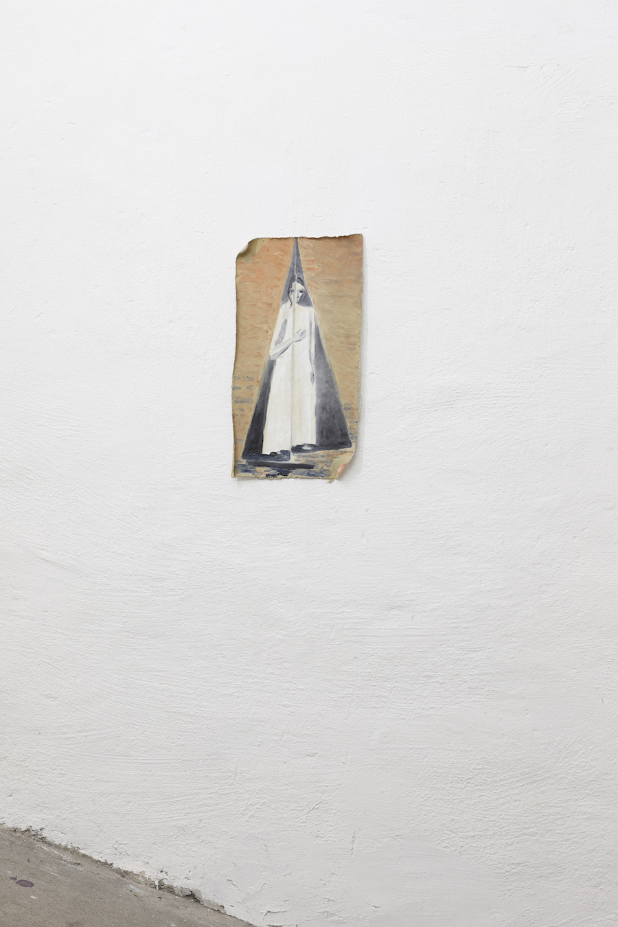 Emmanuelle Castellan, Cassandra, 2025, oil on unstretched canvas, 58 x 31 cm