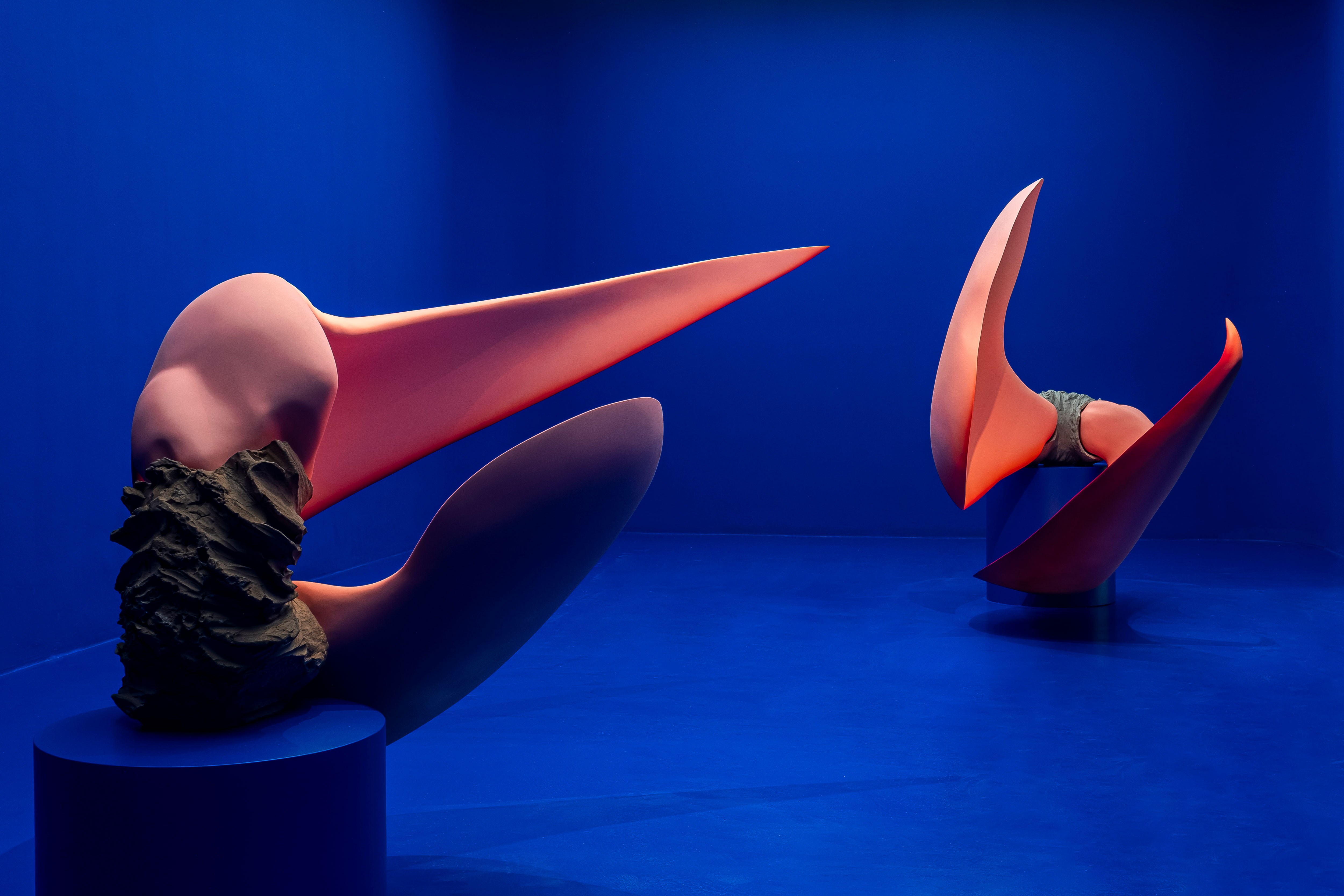 Teresa Solar Abboud, "Tunnel Boring Machine (Transformation Figure)", 2024. Installation view "Self-Portrait as a Pregnant Woman", Kunstverein Hannover, 2025. Photo: Mathias Völzke