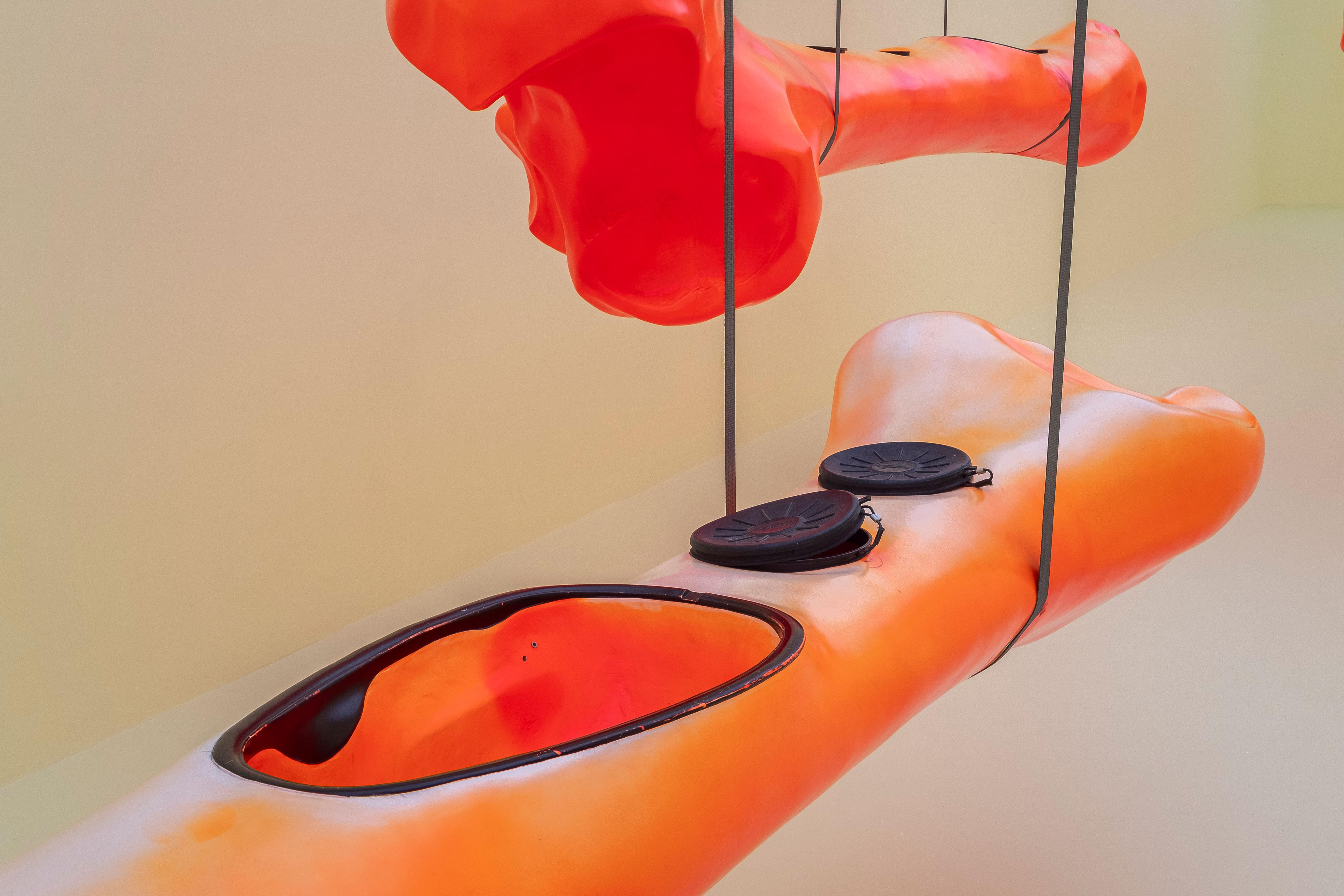 Teresa Solar Abboud, "Osteoclast (I do not know how I came to be on board this ship, this navel of my ark)", 2021. Installation view "Self-Portrait as a Pregnant Woman", Kunstverein Hannover, 2025. Photo: Mathias Völzke