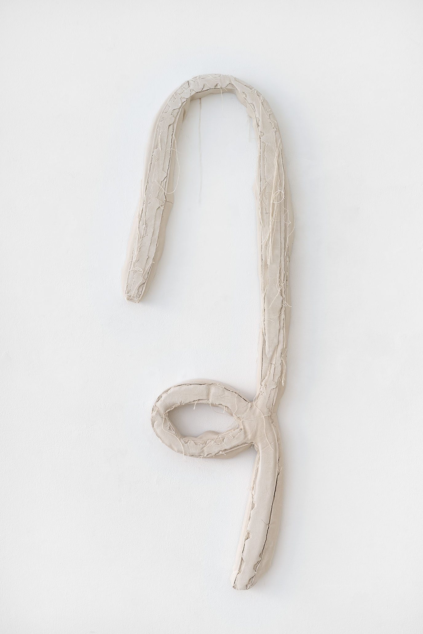 It replaced itself  #1, 2025, plaster casts, canvas residues, 120 x 50 x 6 cm