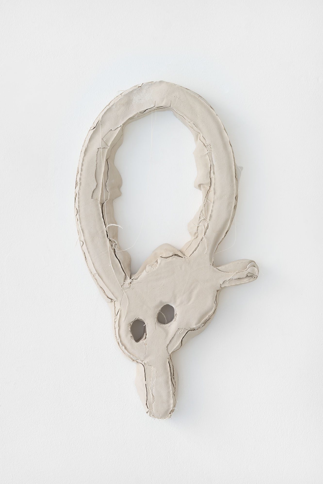 It replaced itself  #4, 2025, plaster casts, canvas residues, 78 x 36  x 5 cm