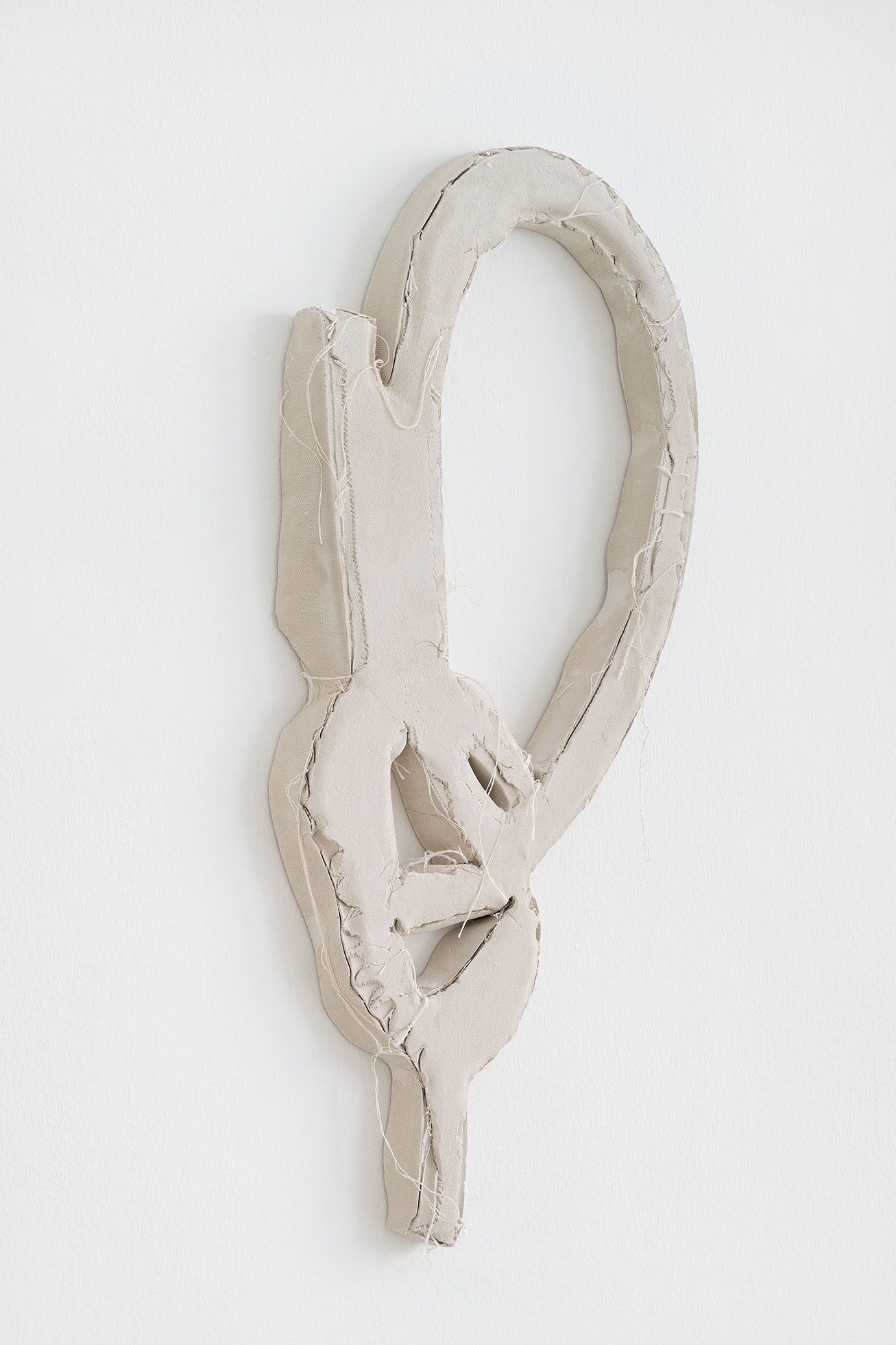 It replaced itself  #3, 2025, plaster casts, canvas residues , 70 x 40 x 8 cm