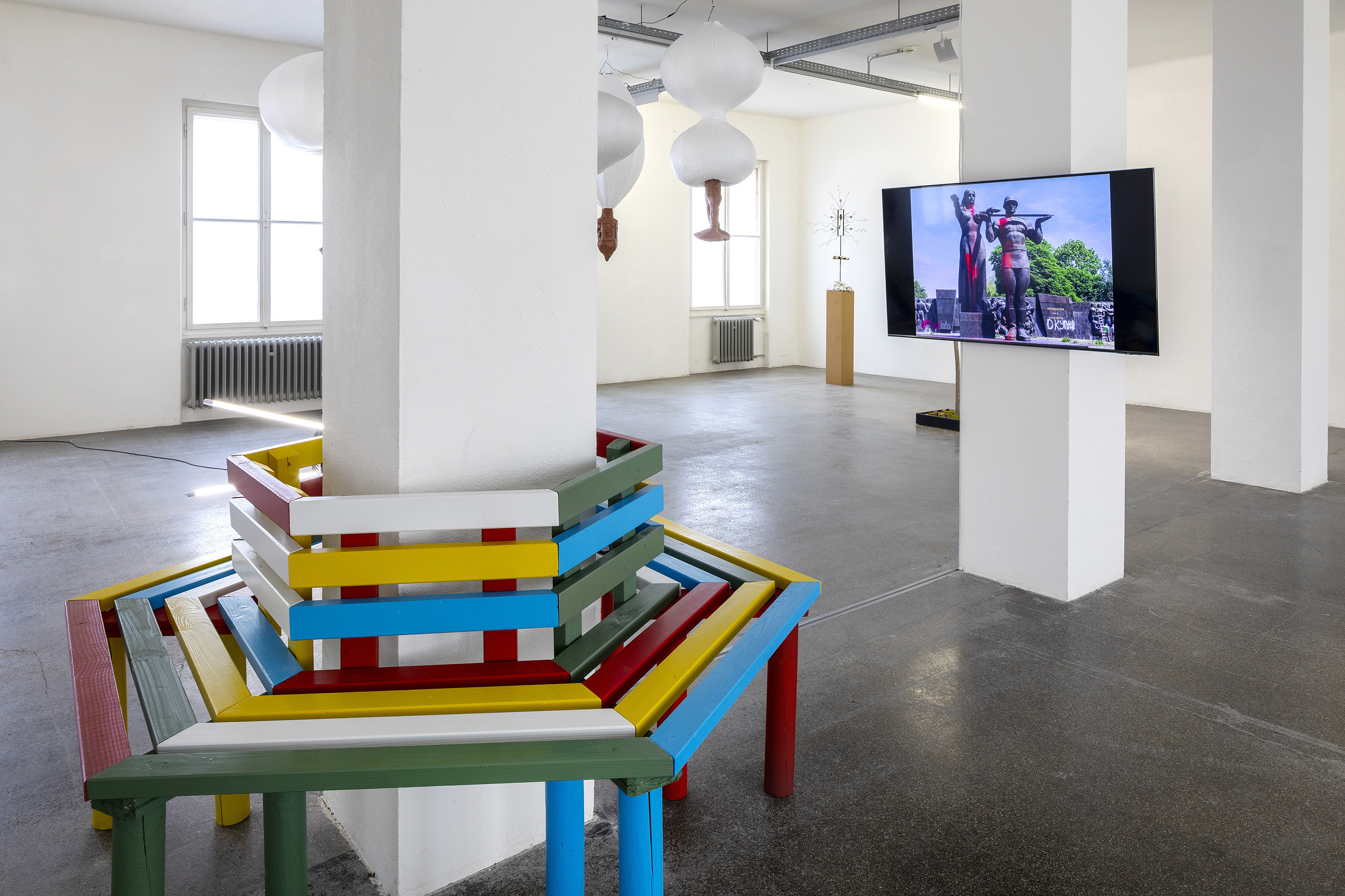 Exhibition view with Ekaterina Shapiro-Obermair's The Monument of Glory. The Glory of the Monument, 2026