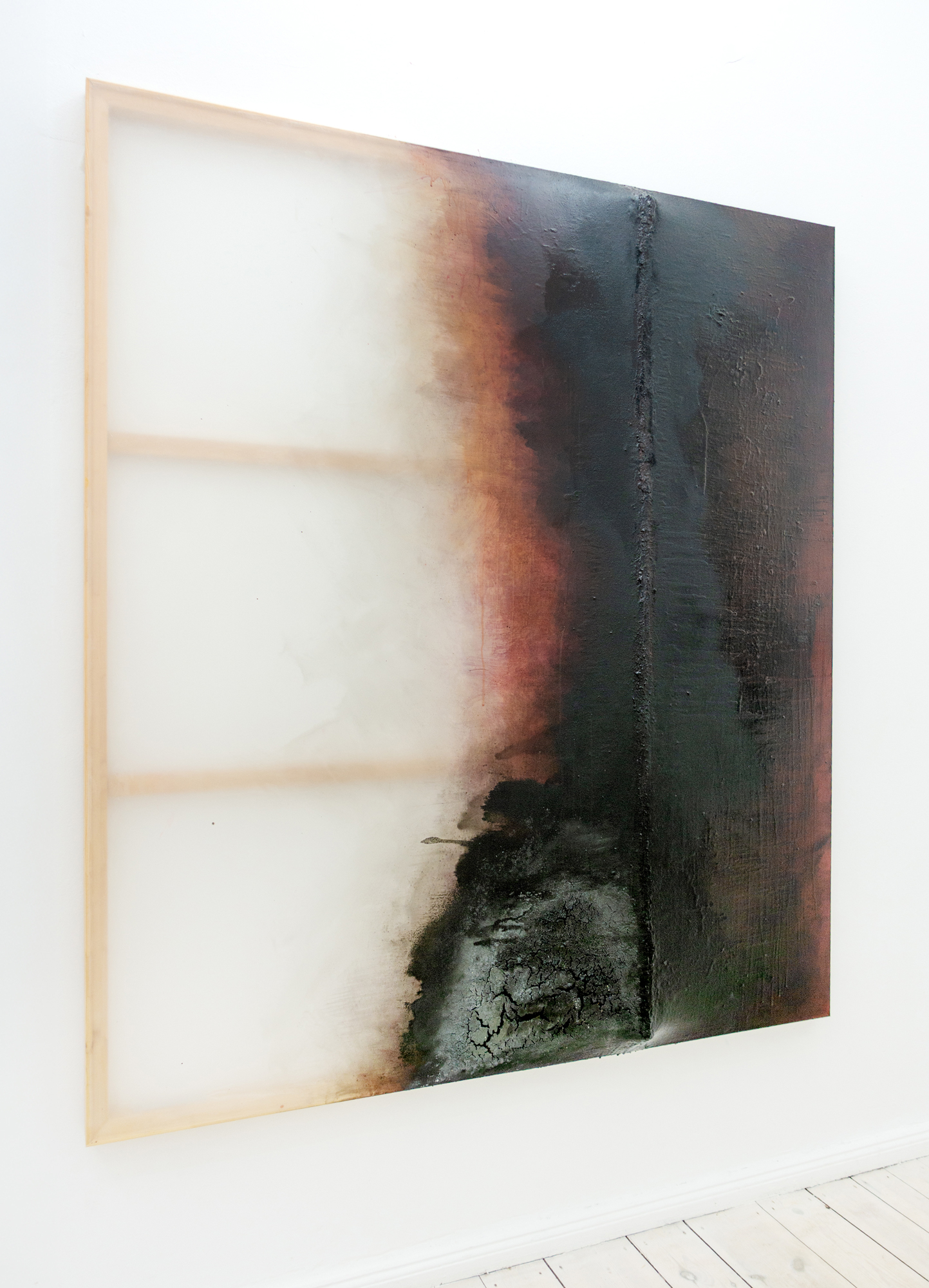 Reinert Keuter · Monitor_Cut_1 · Wood, rubber granulate, paint on polyester fabric · 190 × 220 × 23 cm · 2023