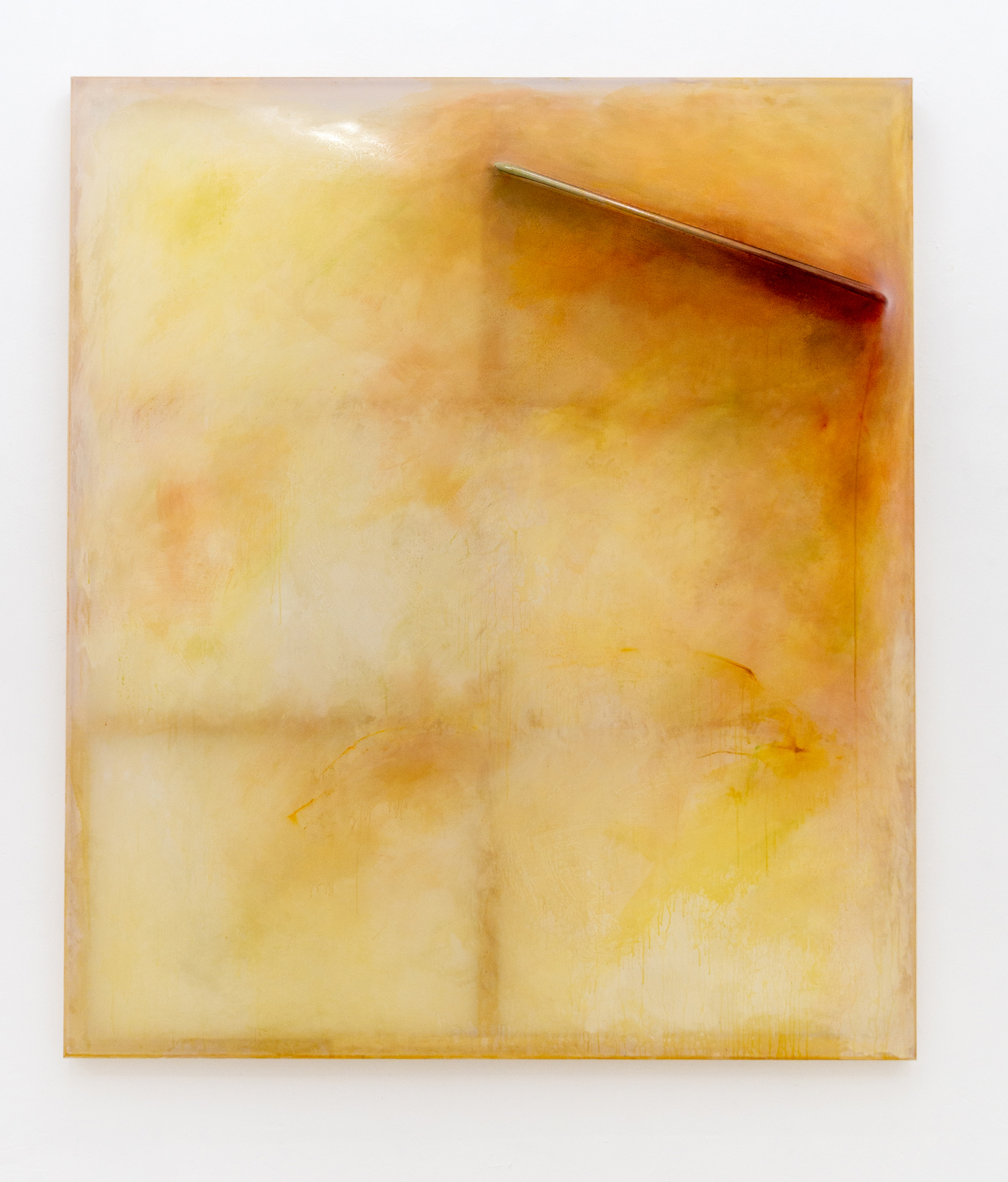 Reinert Keuter · Monitor_Cut_2 · Wood, stainless steel, composite, paint on polyester fabric · 190 × 220 × 23 cm · 2023