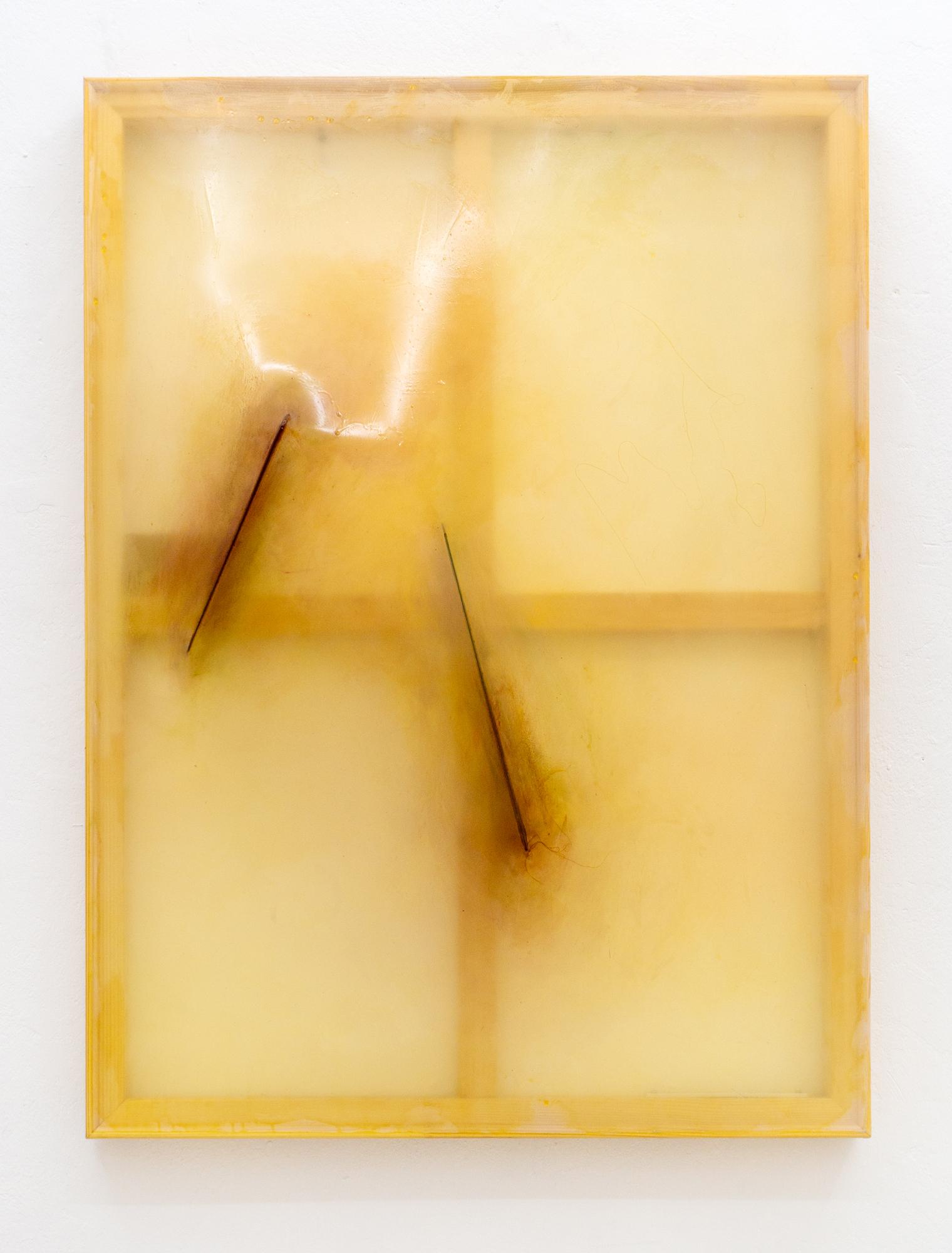 Reinert Keuter · Monitor_Double_Cut_4 · Wood, aluminium, lacquer on polyester fabric · 90 × 120 × 23 cm · 2023