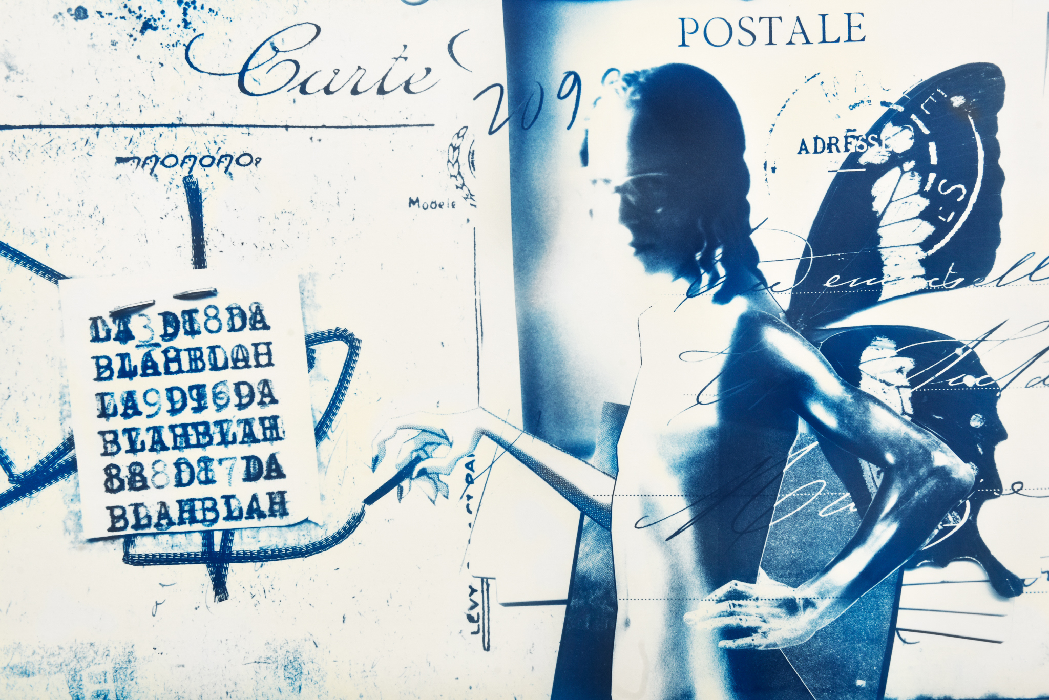 Henry Belden "La-Di-Da", 2024, cyanotype on cotton, 81 x 107 cm