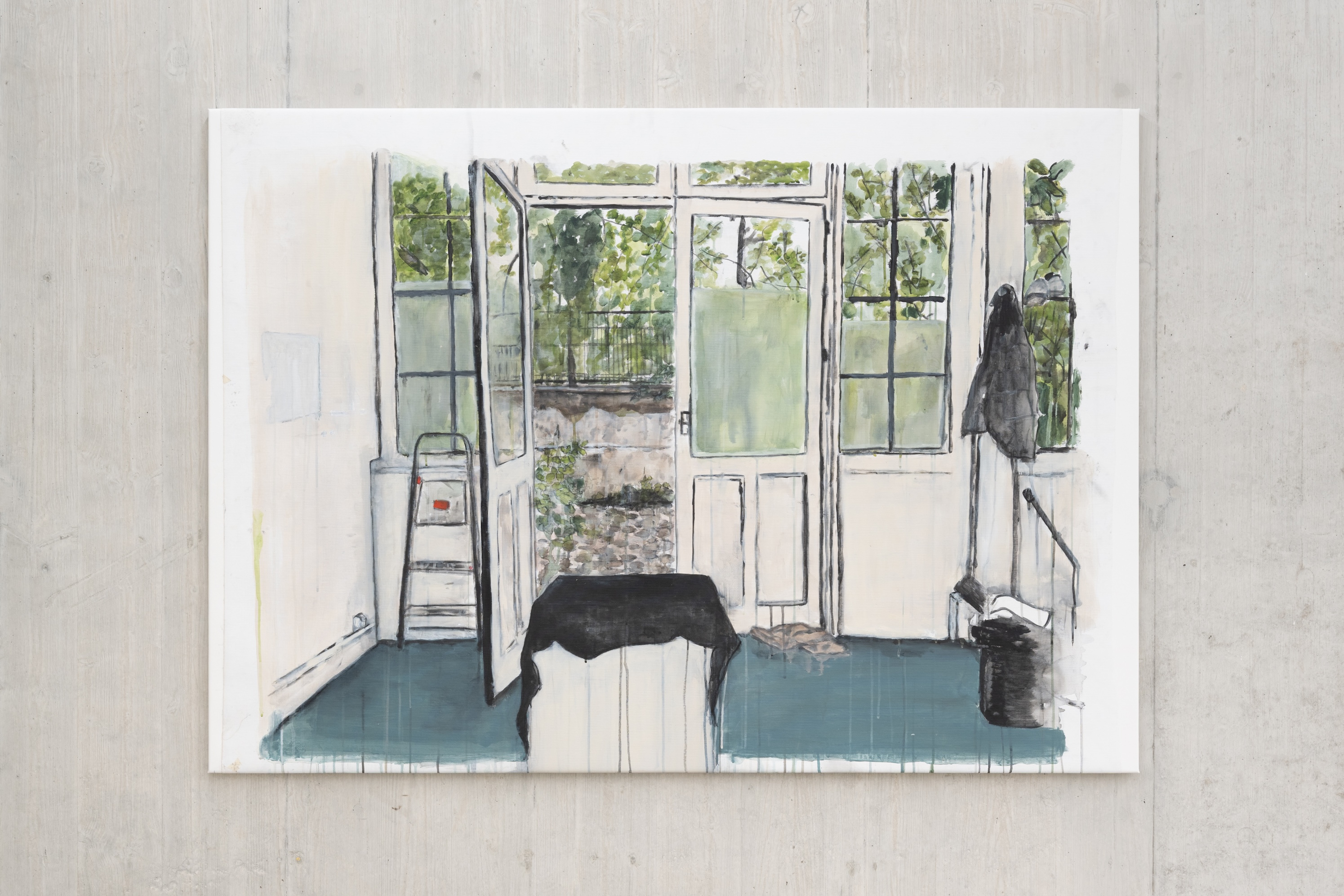 Tamara Al-Samerraei, Studio Titon 2, 2025. Courtesy of the artist and Marfa’ Projects, Beirut. Ausstellungsansicht / Installation view Kunsthaus Baselland 2026. © Kunsthaus Baselland. Foto / Photo: Finn Curry / Kunsthaus Baselland