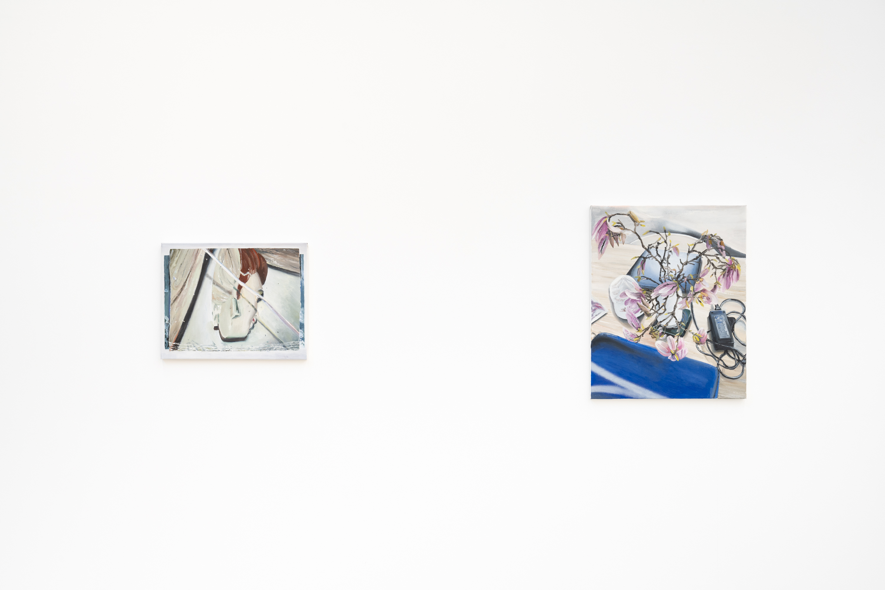 Mireille Blanc, Masque, 2023; Magnolia, 2024. Courtesy of the artist and Galerie Anne-Sarah Bénichou. Ausstellungsansicht / Installation view Kunsthaus Baselland 2026. © 2026, ProLitteris, Zurich. Foto / Photo: Finn Curry / Kunsthaus Baselland