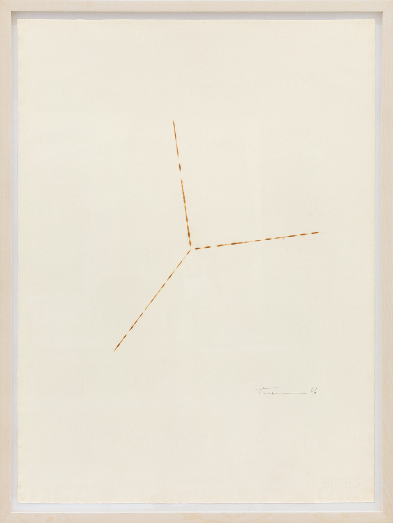 Erwin Thorn, untitled, 1966, fire drawing on paper, bunsen burner, 65 x 48 cm