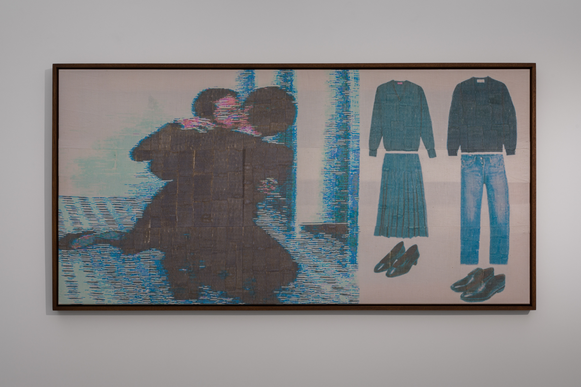 Sasha Kupriyanov, “If I knew”, 2026, hemp fabric, photo transfer, 63 x 123 cm