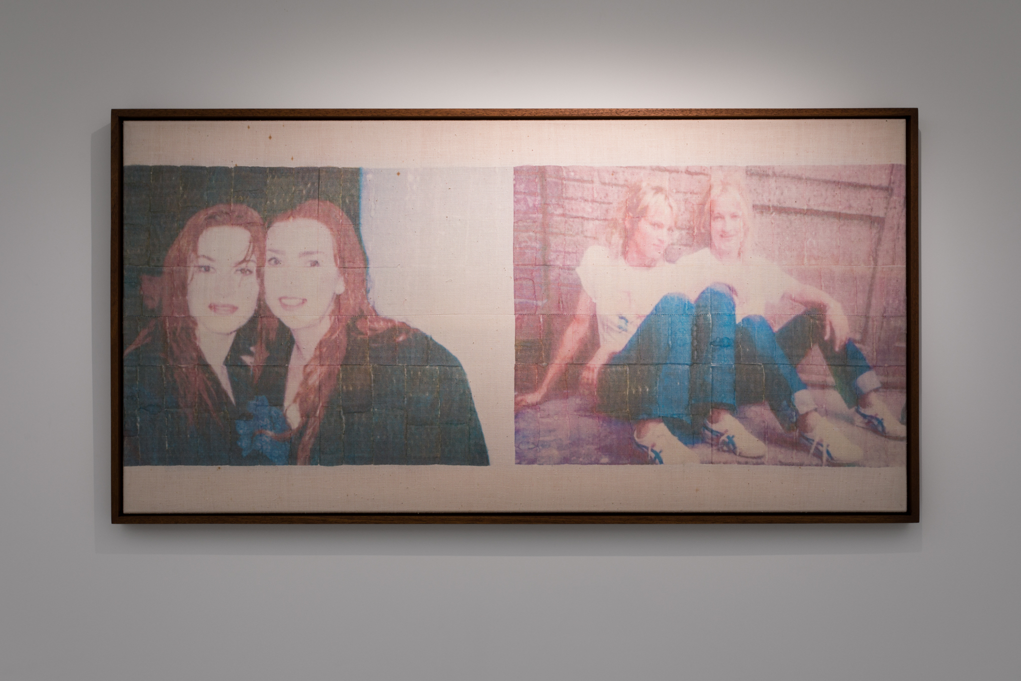 Sasha Kupriyanov, “When nobody’s watching”, 2026, hemp fabric, photo transfer, 53 x 103 cm