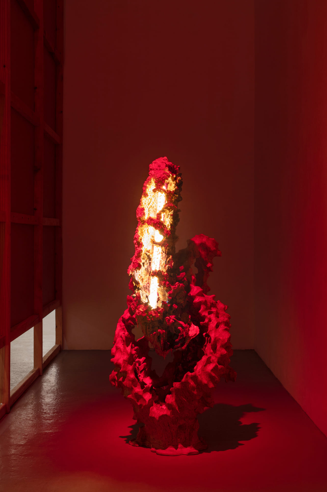 Floor lamp (series The Metamorphosis), 2021; exhibition view from It Grows With You, 2026, MeetFactory