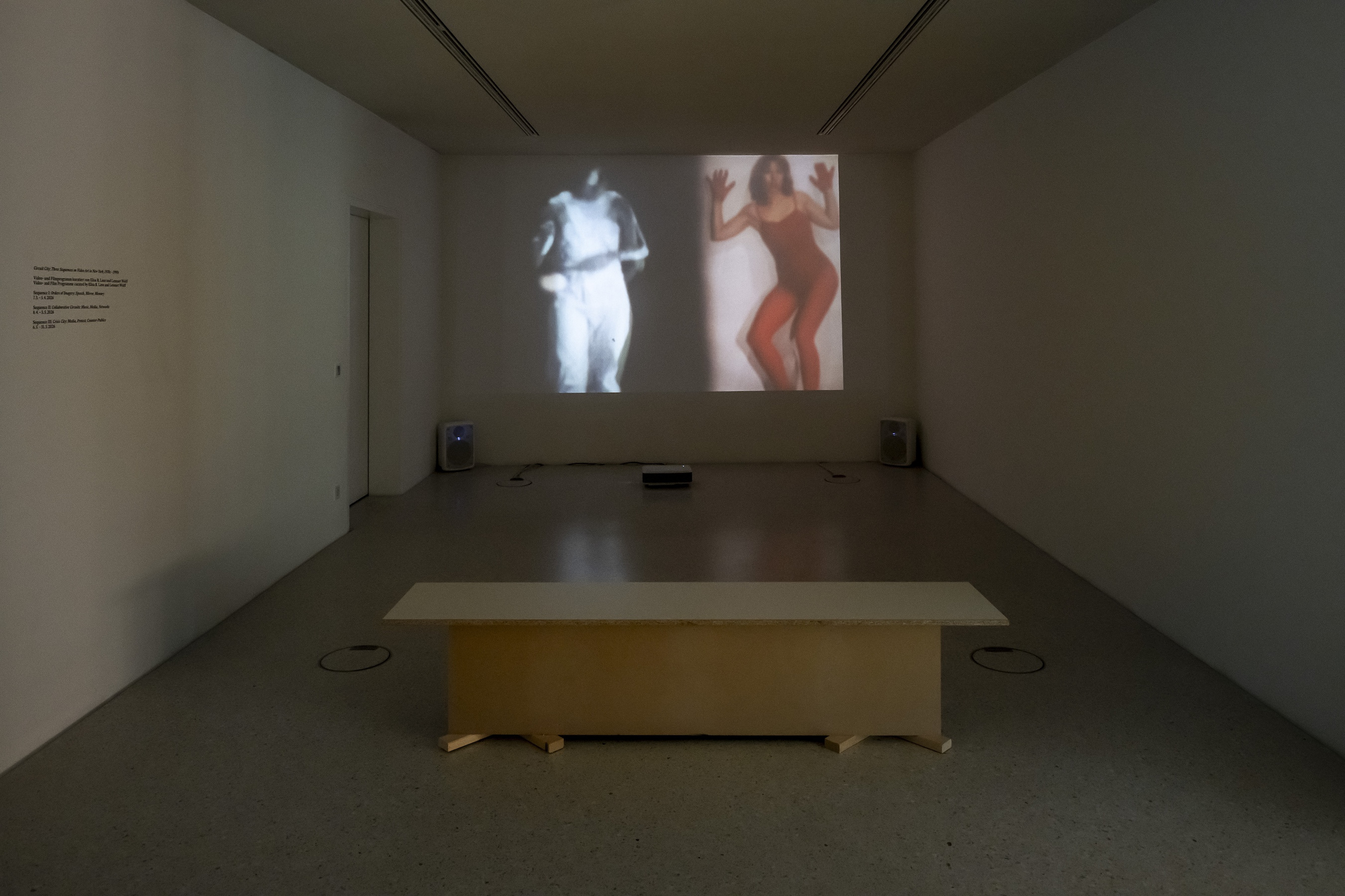 Erika Beckman, Hit and Run, 1977, as part of the three-part video and film programme Circuit City: Three Sequences on Video Art in New York, 1970s–1990s, 2026, Westfälischer Kunstverein, Photo: Thorsten Arendt, Courtesy the artist