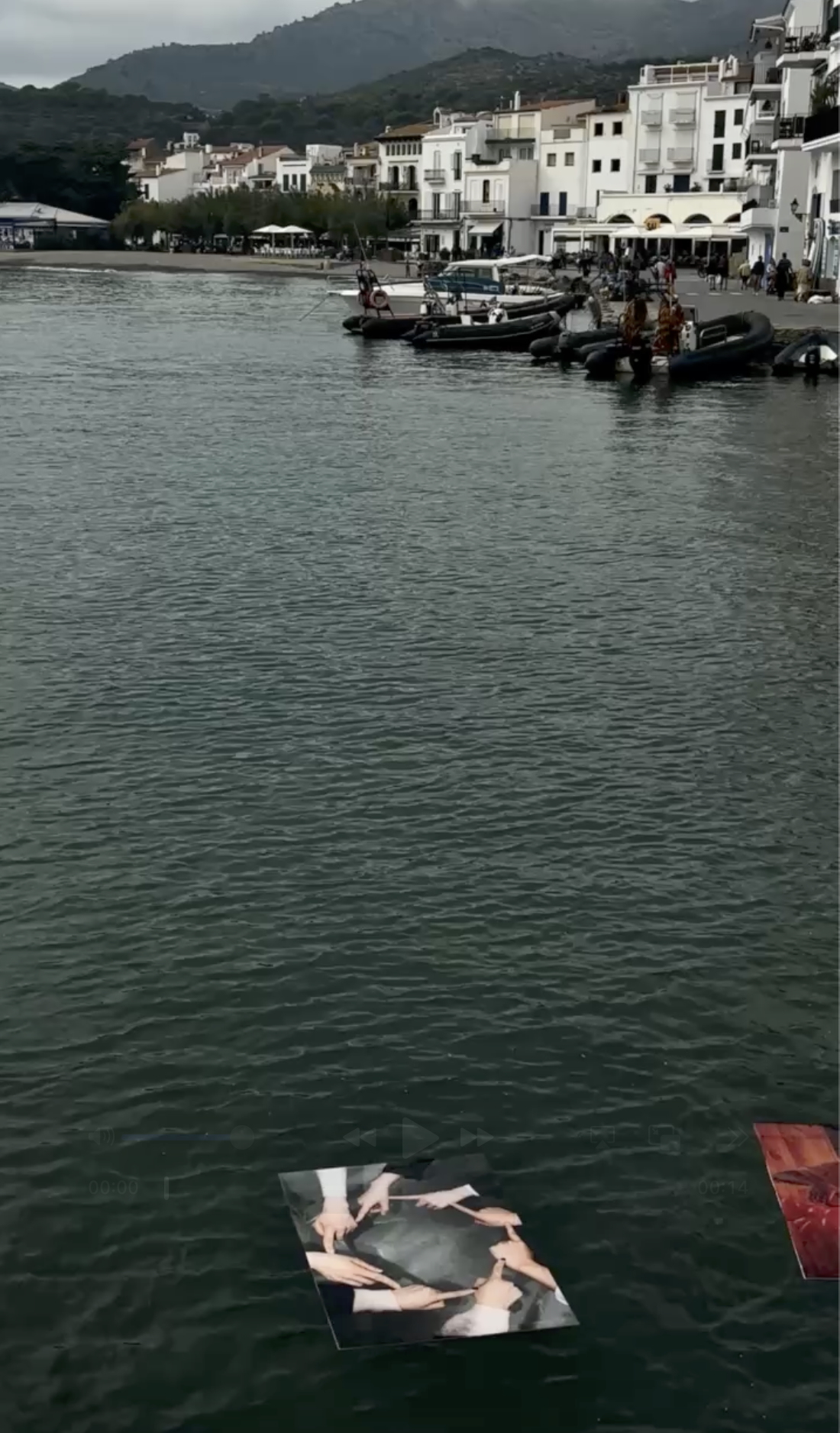 Trust Me — Floating photographic installation at InCadaqués Festival, exploring intimacy, trust, and perception through the interplay of water, light, and movement.