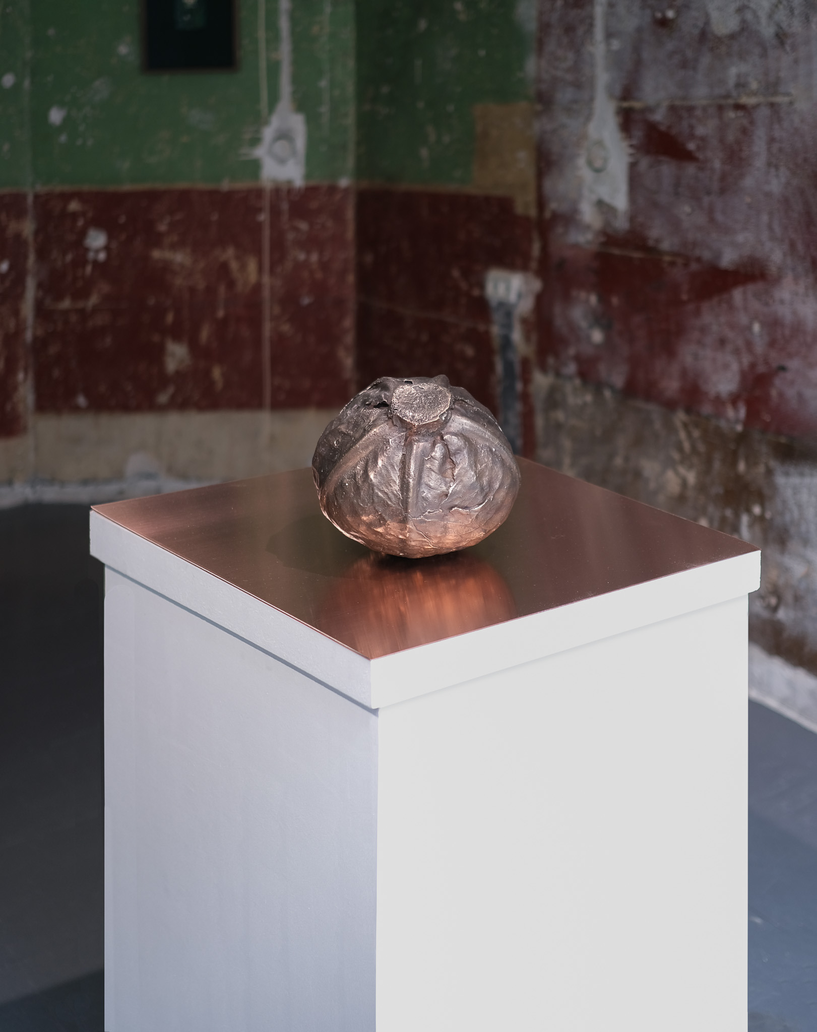 Cabbage Head (2026) Bronze, copper, wood, wax 