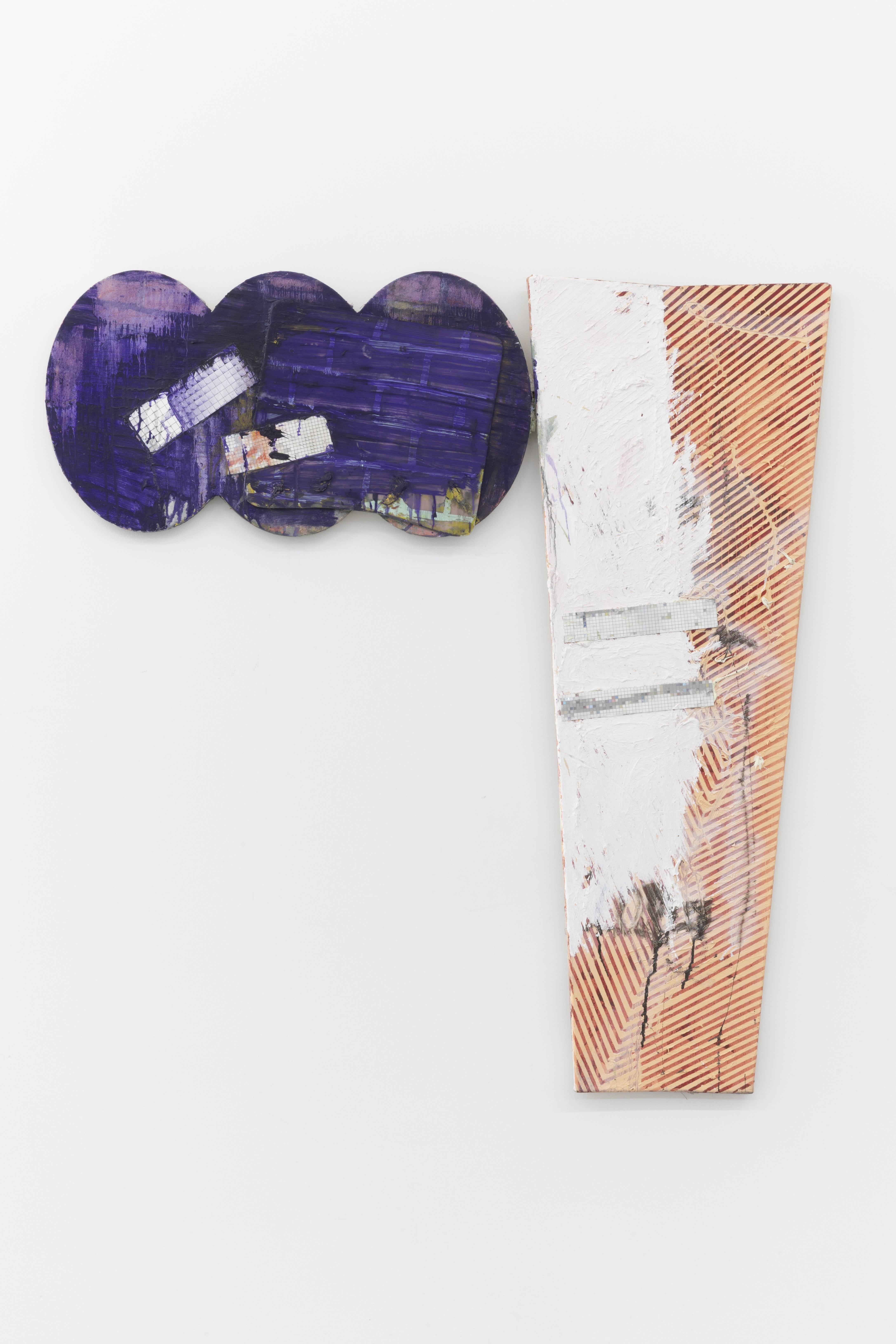 Aus der Serie Sprache gegegen Evidentz: She Clock Me Clock We Clock / Zigzag Girl / Rainbow Falls is acting up again / Pearl string narrative (Autoportrait à l’âge de 42 ans), 2022-2026  116 x 125 cm