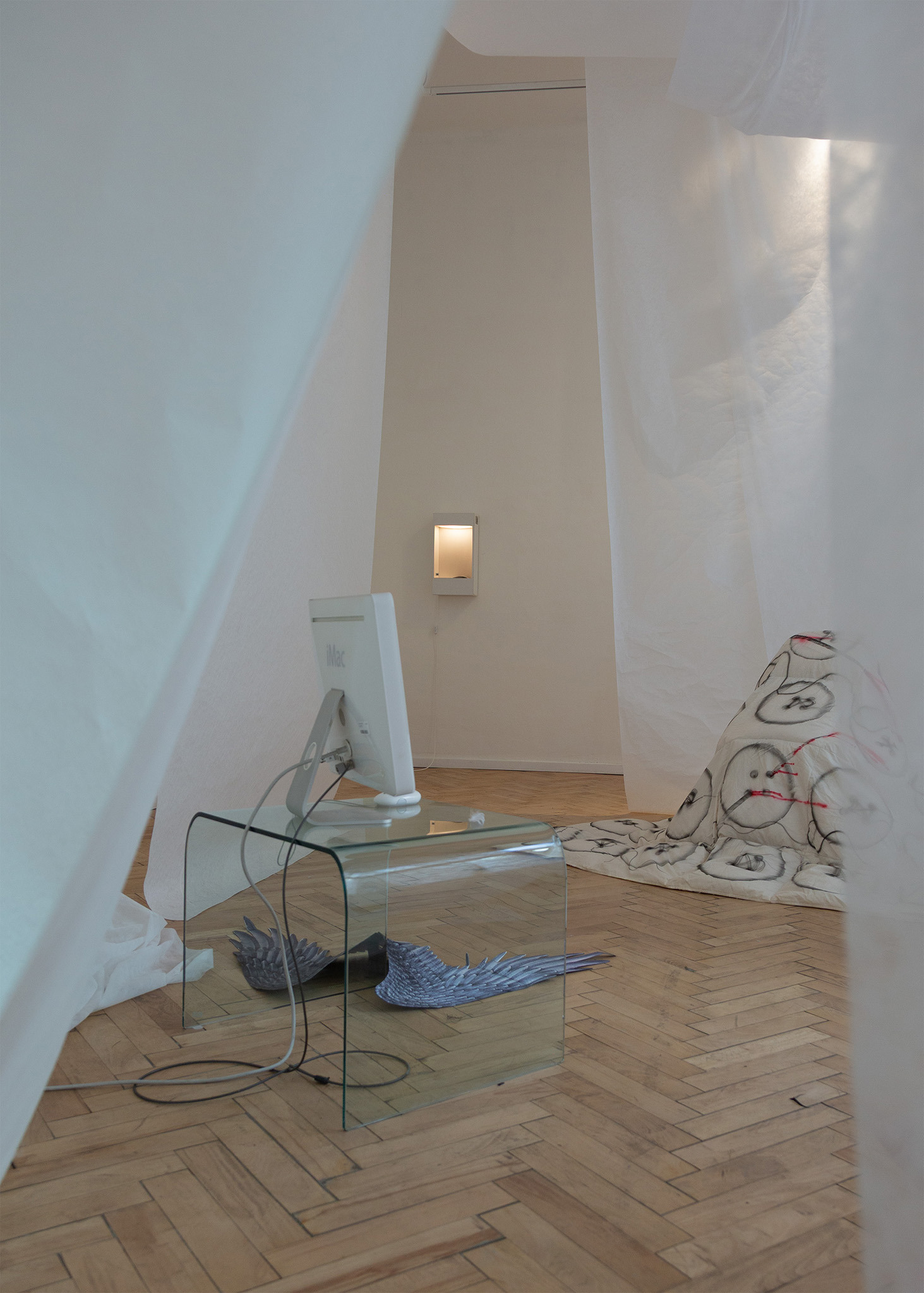 Installation View (Bedroom) left to right - Morgane Billuart, Sebastian Koeck and Trin Alt