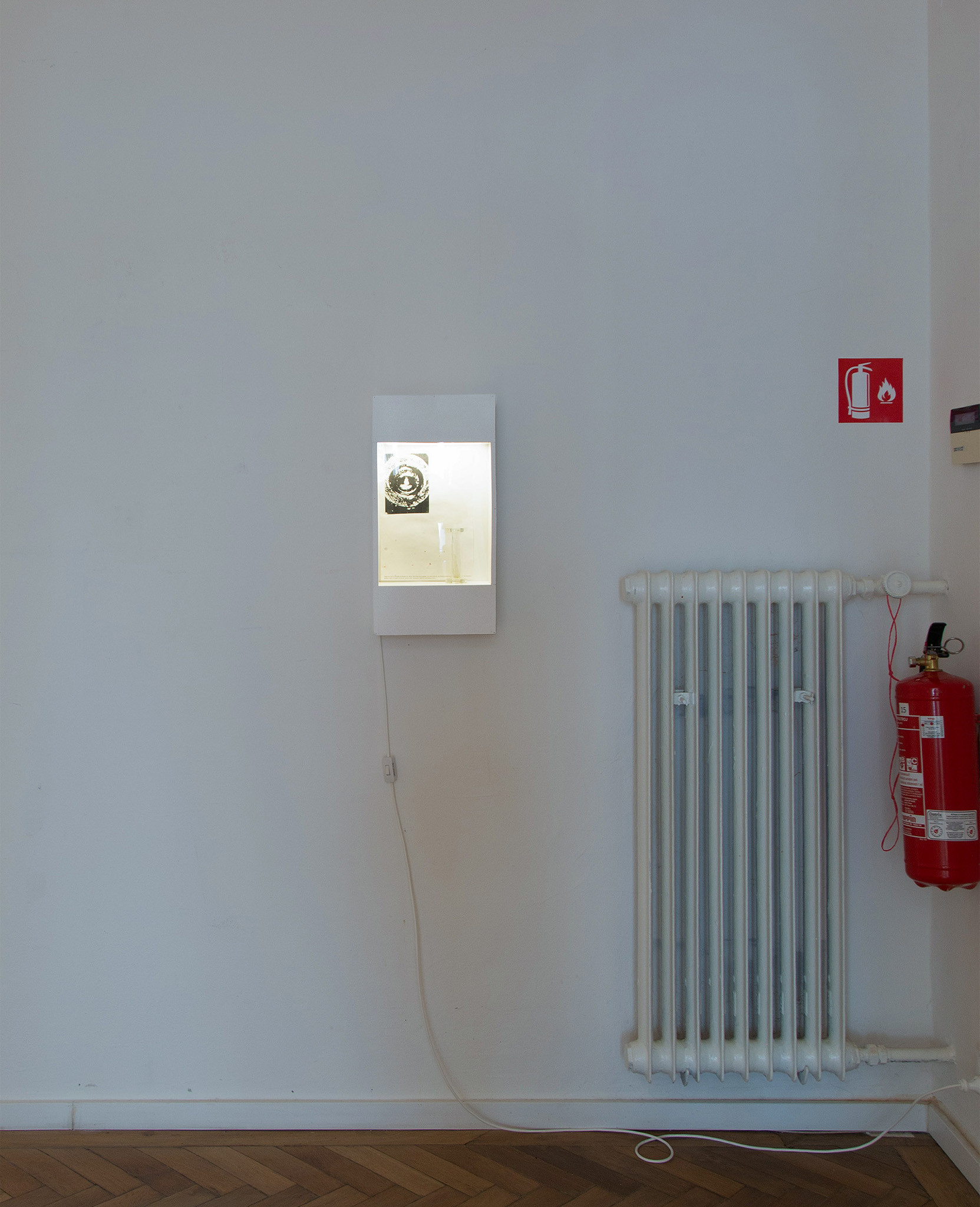 Sebastian Koeck, Police Museum of the Slovak Republic, 1972/2026, Three-part installation, 510 × 160 × 10 cm