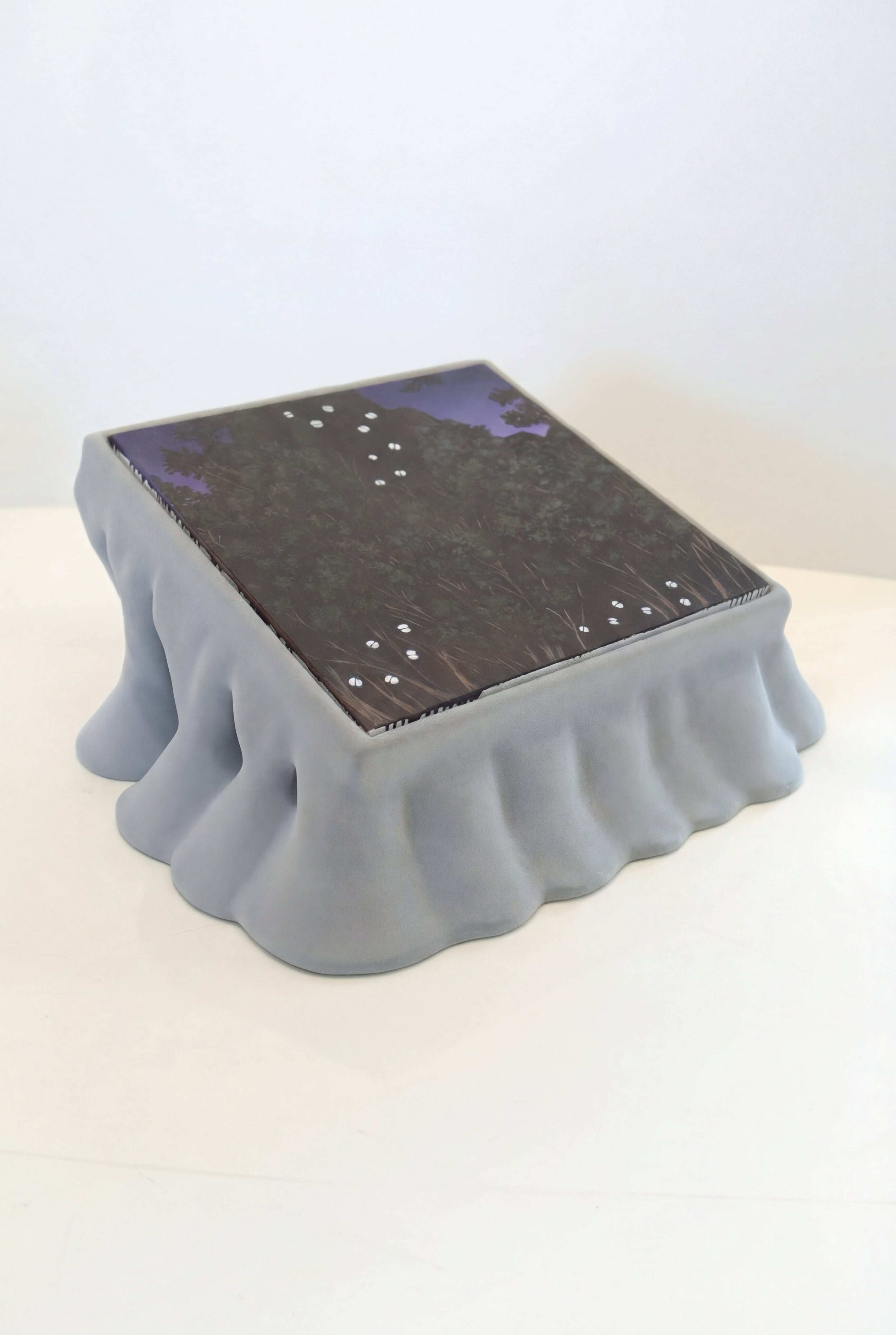 stump 2026. painting, fiber glass. 90x85х36. Swatchrokorn Wannasorn   insect in a cube, insect in an octagon 2026. aluminum. 26×21×d30. Dishon Yuldash