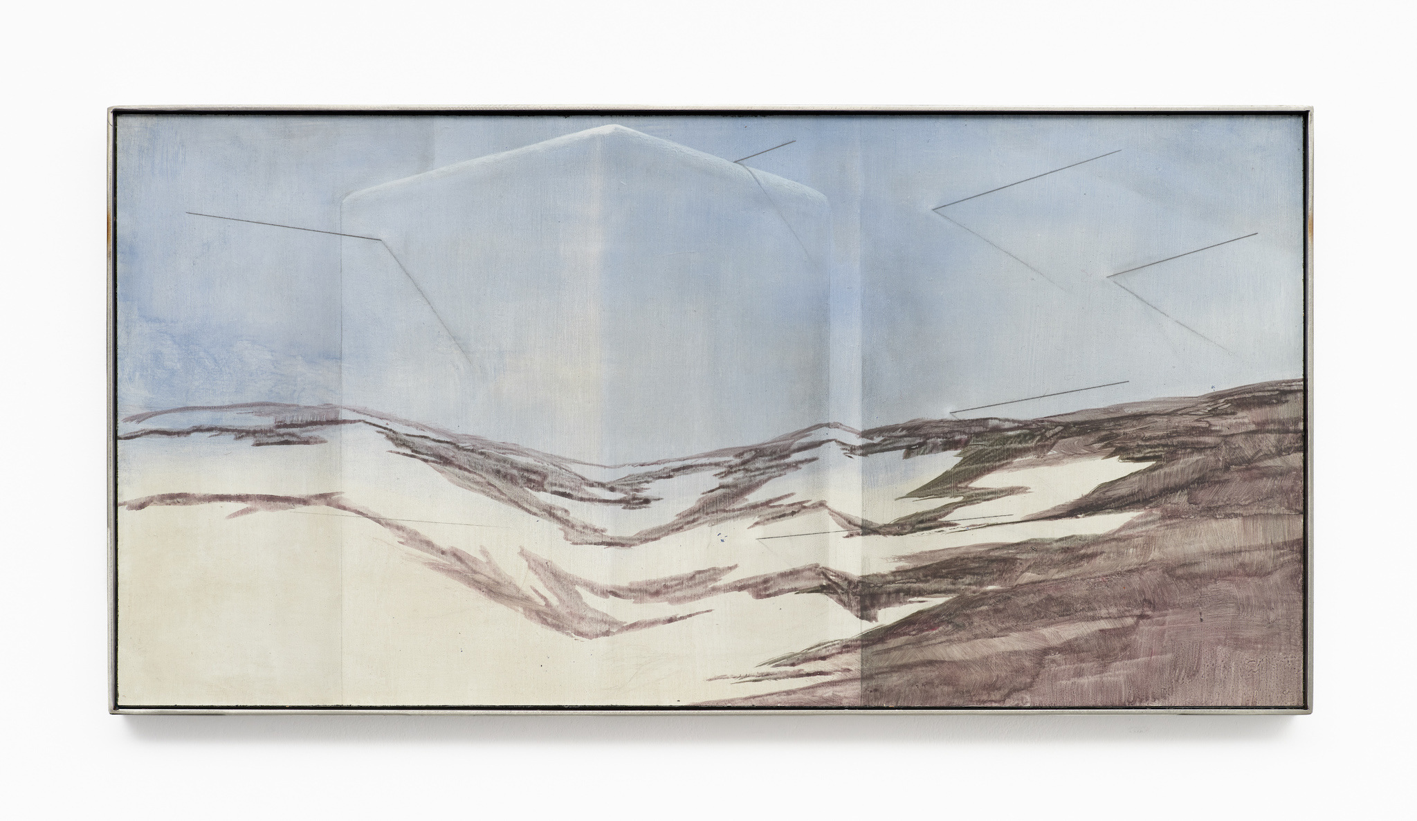 Jakub Michalak, Untitled, 2026, acrylic and pencil on wooden panels, artist’s metal frame 41 x 81 cm, Photo: Julia Malmquist