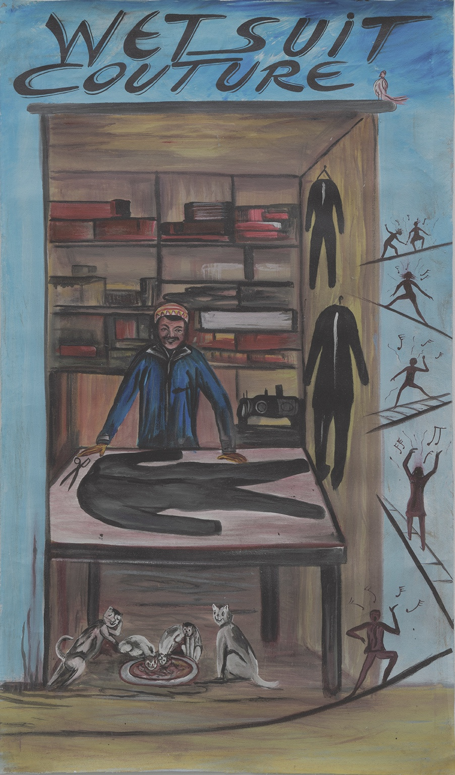 Josep Maynou, Wet Suit Couture, 2023, acrylic on canvas, 98 x 58 cm