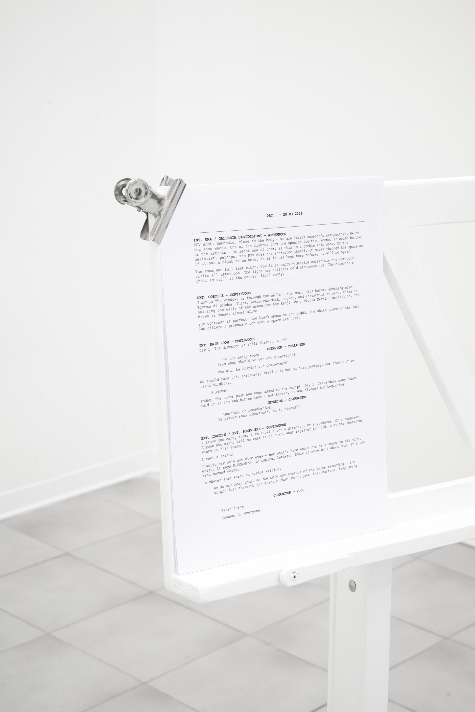 Bianca Milan, Performing Productions presents, 2026,  enamel, canvas and paper on wood, variable dimensions