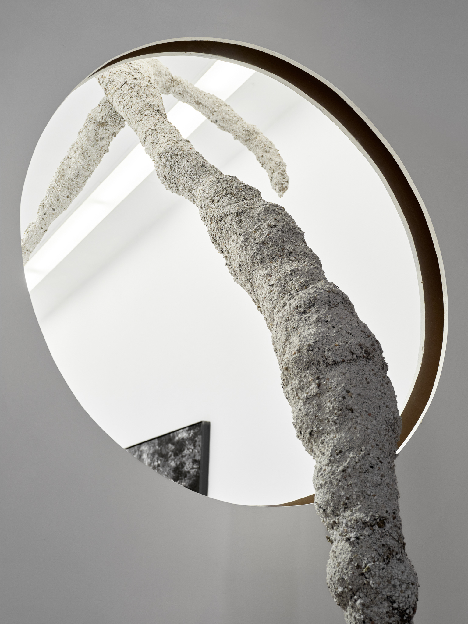 Kasper Lecnim, Irmina Rusicka, 'Happens to the Best of Us', 2026, jute twine, rubble, reinforcing bar, Alupex, cotton, glutin glue, 262 x 205 x 110 cm