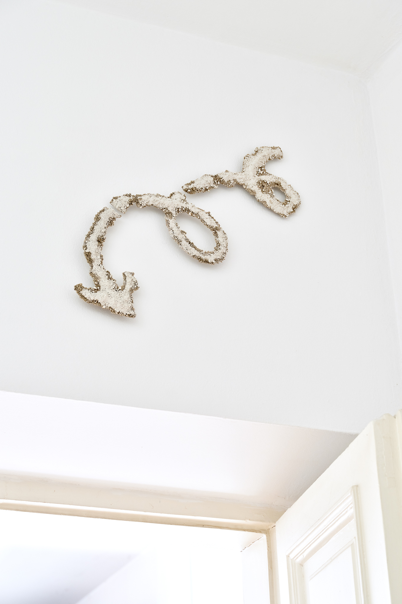 Kasper Lecnim, Irmina Rusicka, 'Serpentine', 2026, rubble, plaster, epoxy resin, 48 x 55 x 3 cm