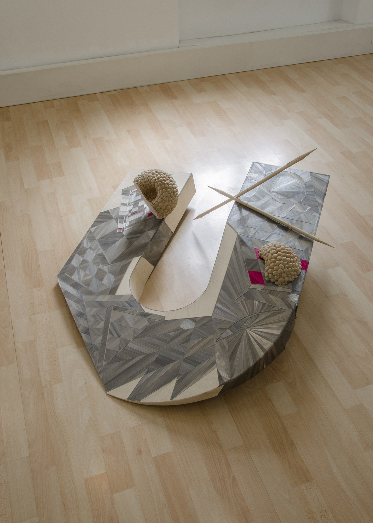 Anna Christen, As Long As It’s Polite,  2026, Wood, Rye straw, Printed paperAnna Christen, As Long As It’s Polite,  2026, Wood, Rye straw, Printed paper