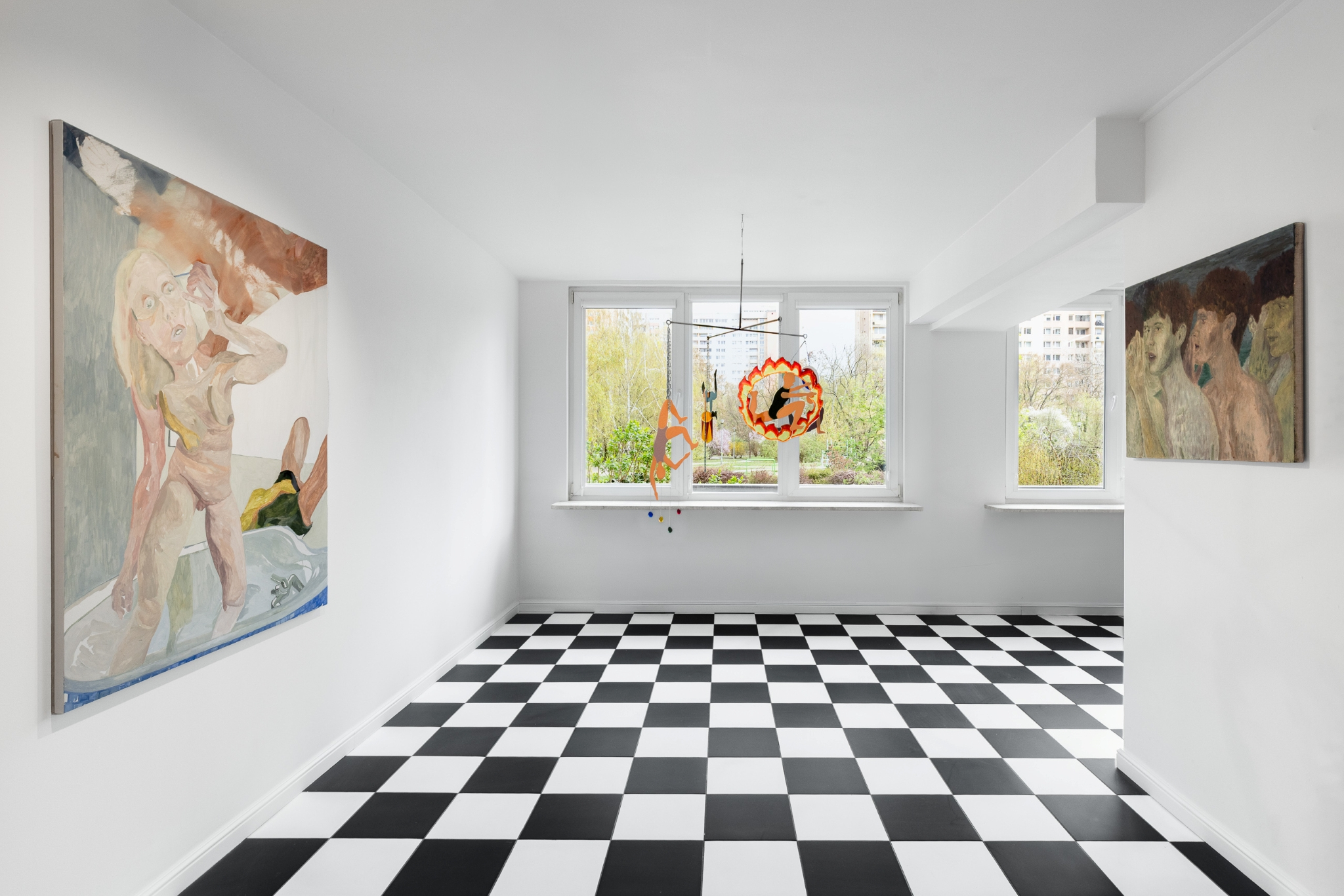 Weronika Kocewiak, „Eyebrow adjustment and adjusting the Tensions (while I clean the mirror)”, 2025, Martyna Kielesińska, „Circus Mobile”, 2025, Jakub Czyż, „Insinuations,”, 2026