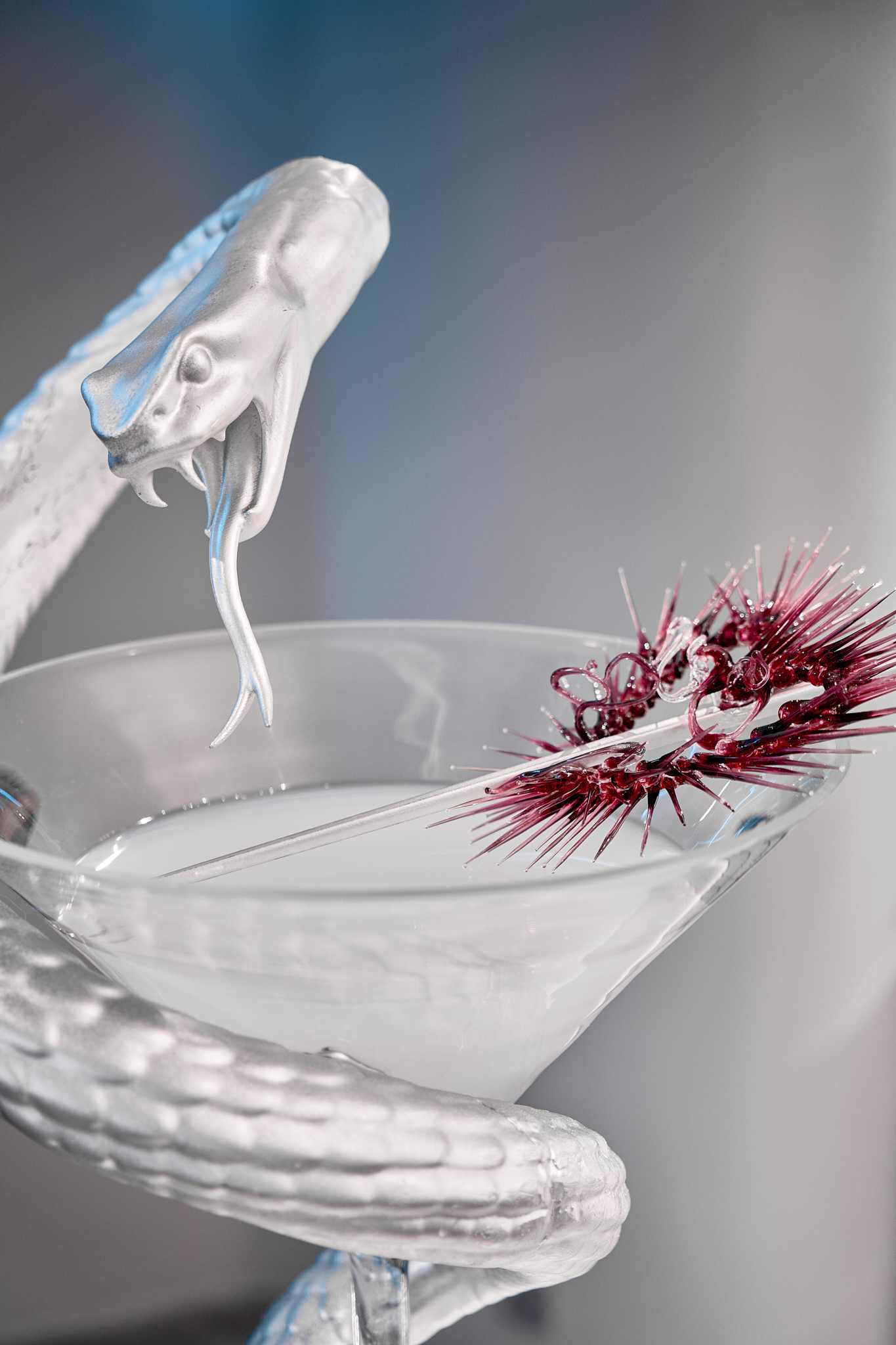 Daria Arbuzova, Pharmakon, 2026, 3D printing, photopolymer resin, glass, isotonic.