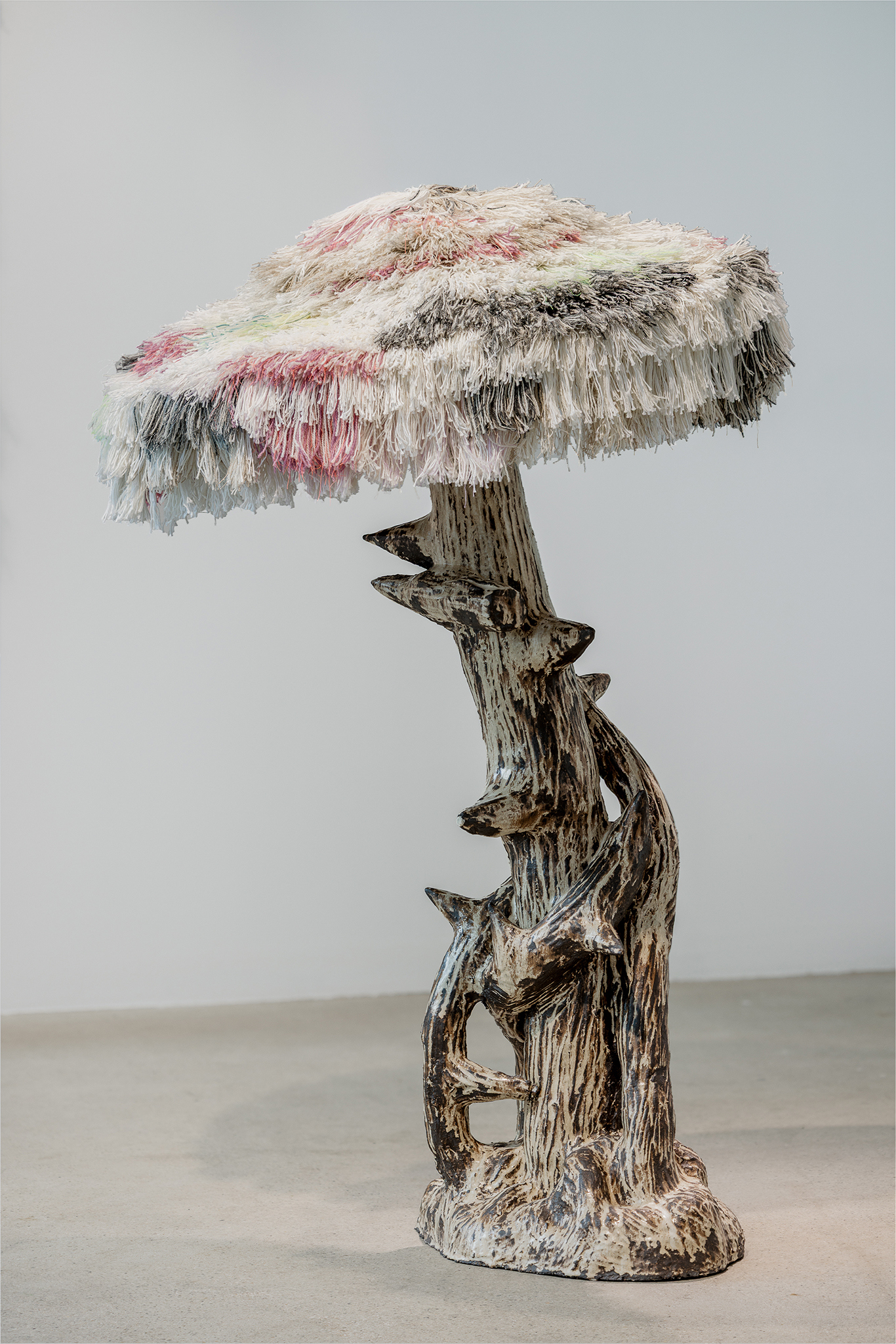 Multispecies Solo Act, 2026. Ceramics, wool, steel, fabric