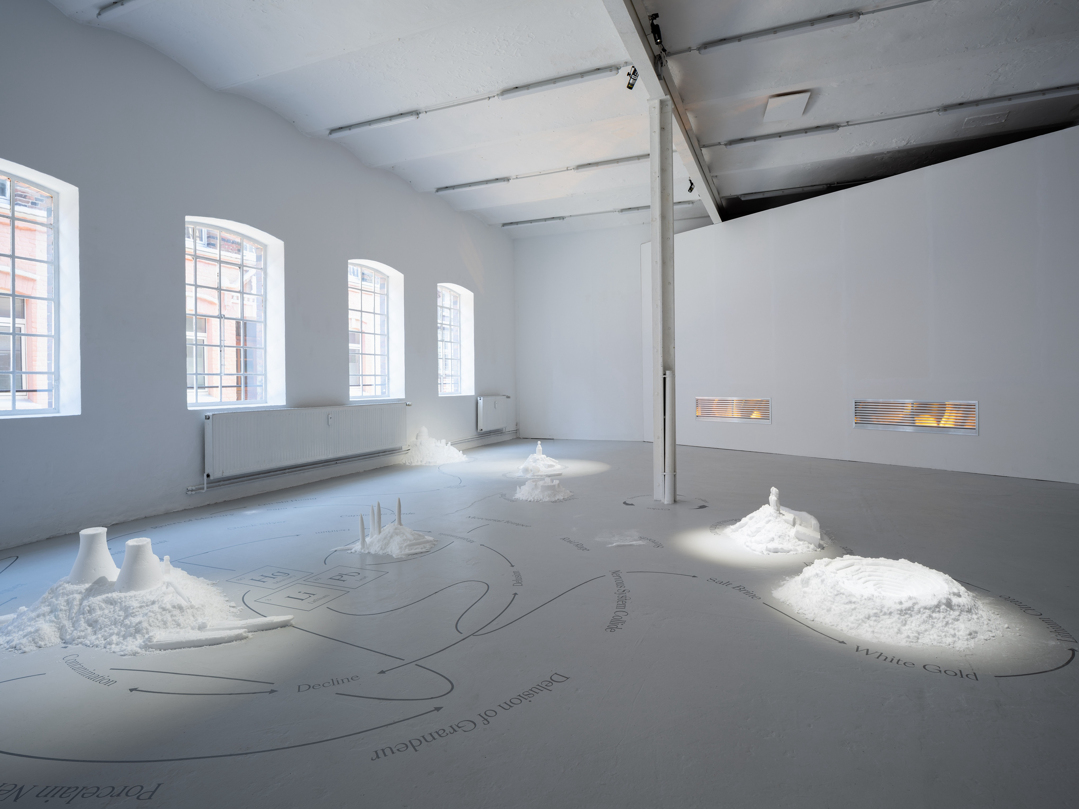 Installation view, UNDER/CURRENTS - Passing through Salt and Water, Halle für Kunst Lüneburg 2026, Photo: Fred Dott