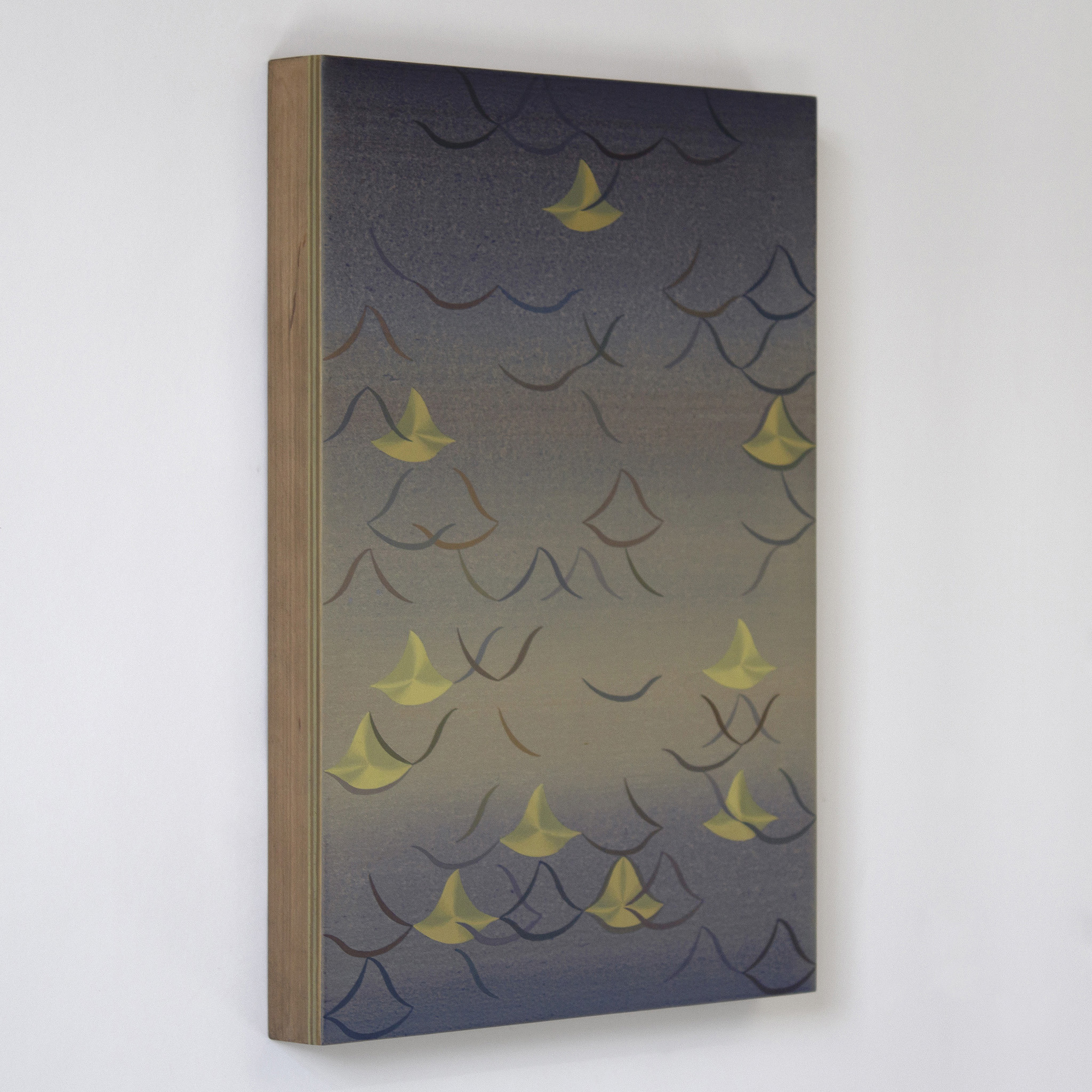 Jinyong Park, Starlings, 2026, Acrylic on paper and wooden panel, 29.7 x 21 cm